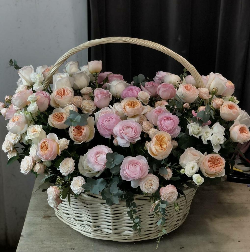 Большая корзина цветов  90*80 (см) #175