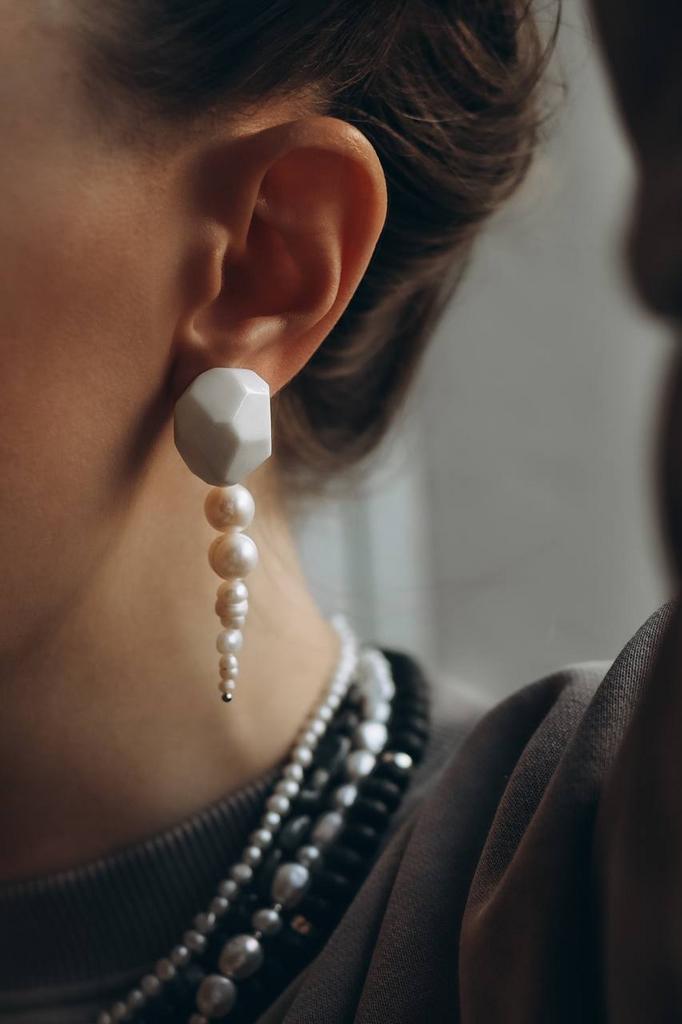 Серьги из фарфора stone