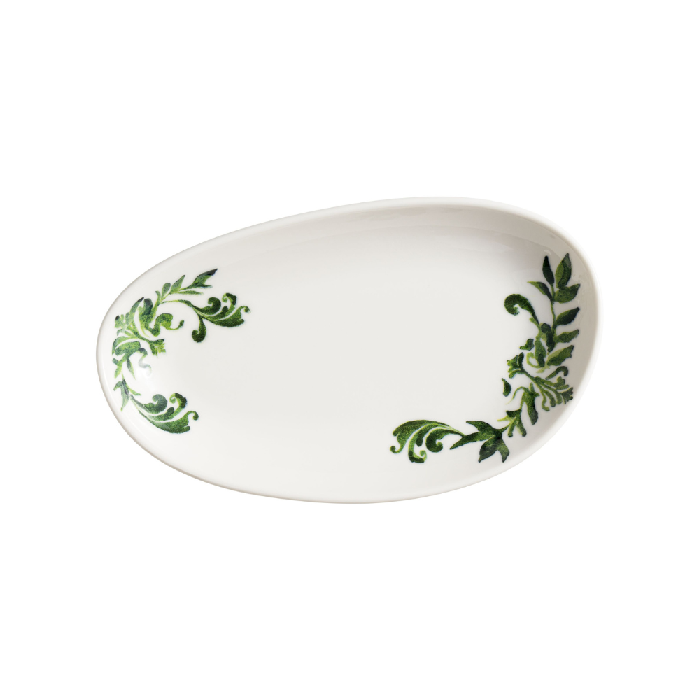 Блюдо овальное Bonna Lavis Green 25×16 см — ресторанный фарфор для подачи рыбы и мяса
