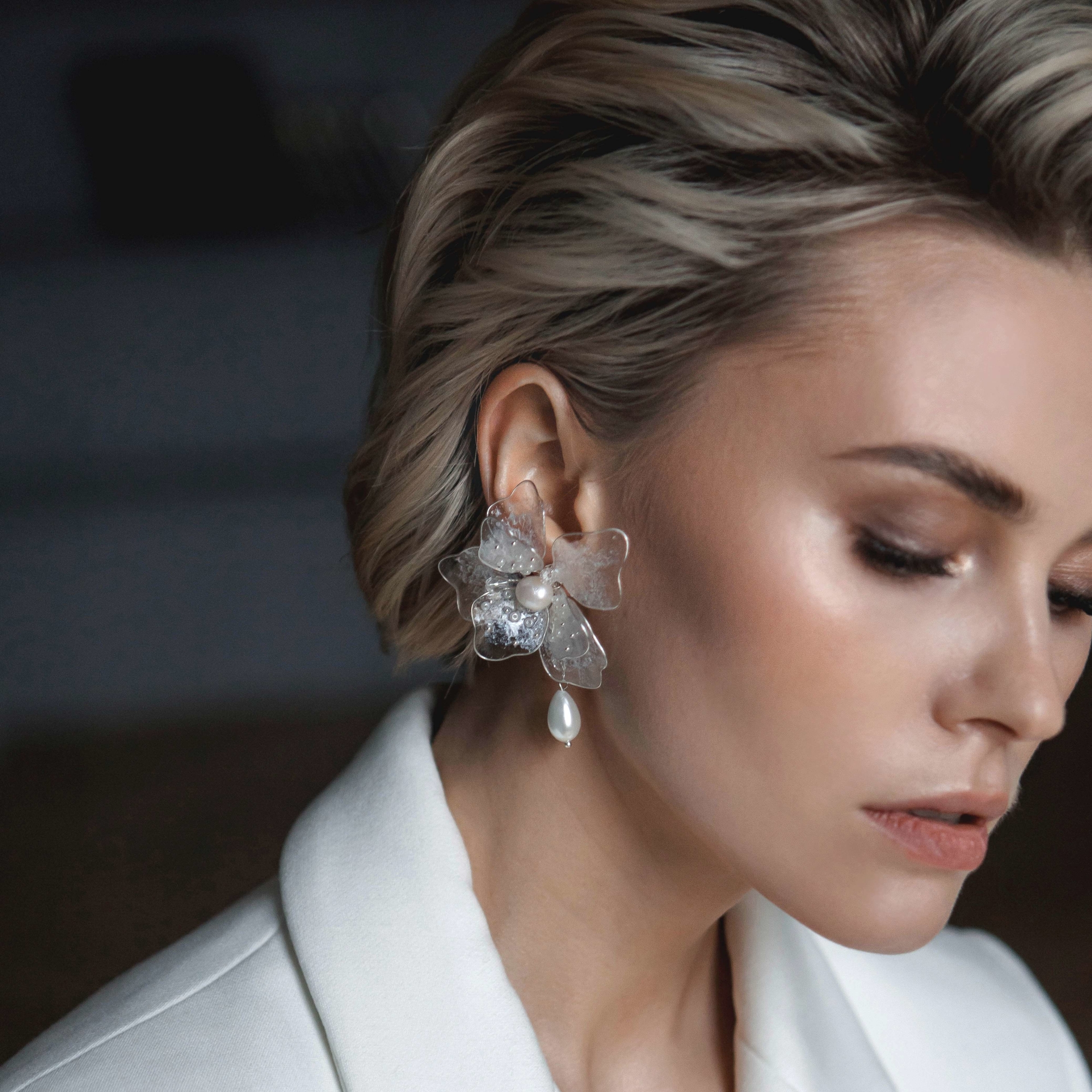 моносерьги, моносерьга, серьги для невесты, свадебные серьги, свадебные серьги спб, свадебный бижутерия, серьги для невесты купить