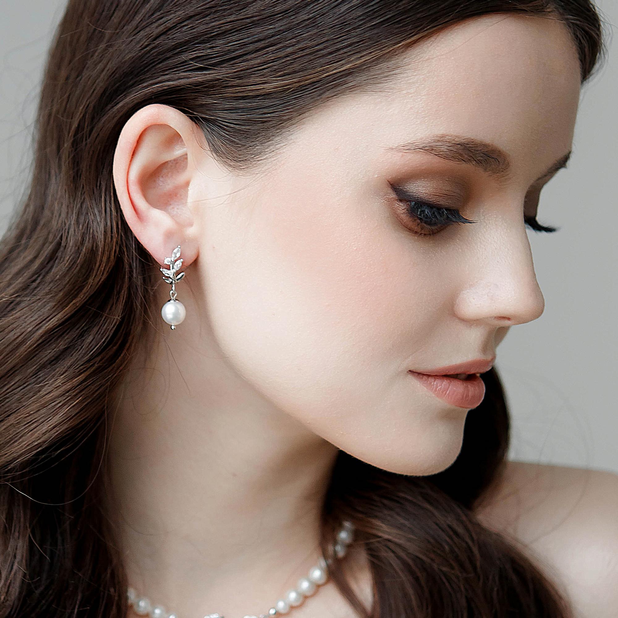 серьги для невесты, свадебные серьги, свадебные серьги спб, свадебный бижутерия, серьги с жемчугом