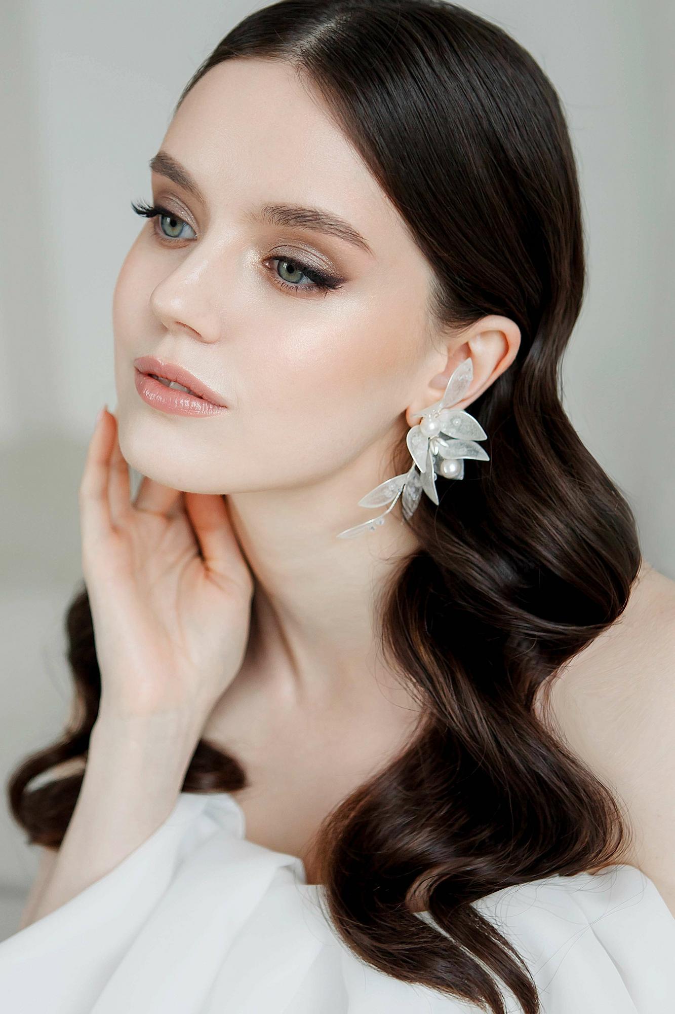 моносерьги, моносерьга, серьги для невесты, свадебные серьги, свадебные серьги спб, свадебный бижутерия, серьги для невесты купить