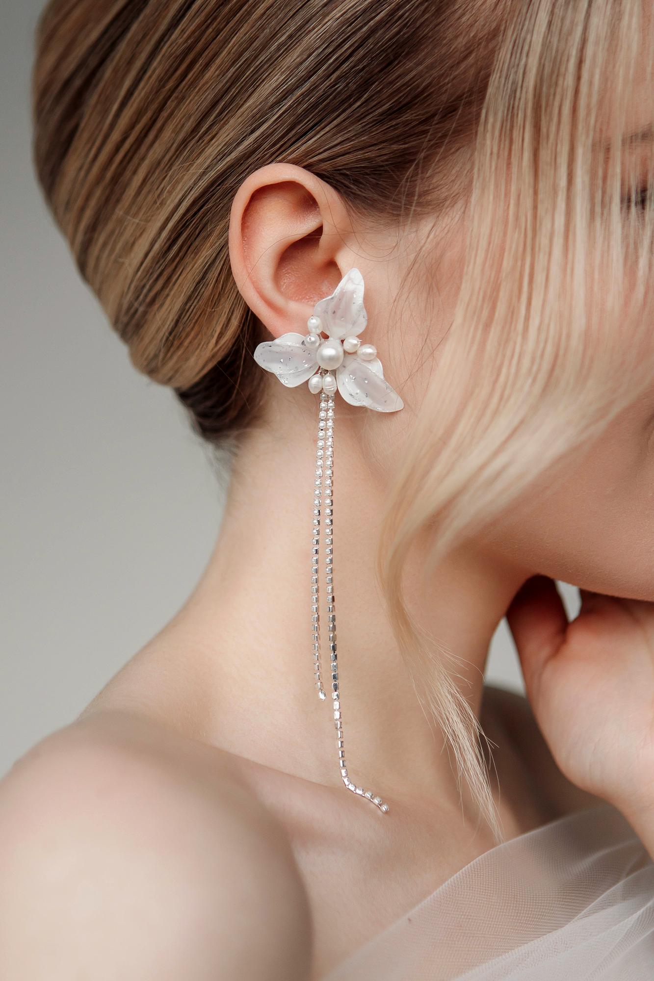 моносерьги, моносерьга, серьги для невесты, свадебные серьги, свадебные серьги спб, свадебный бижутерия, серьги для невесты купить