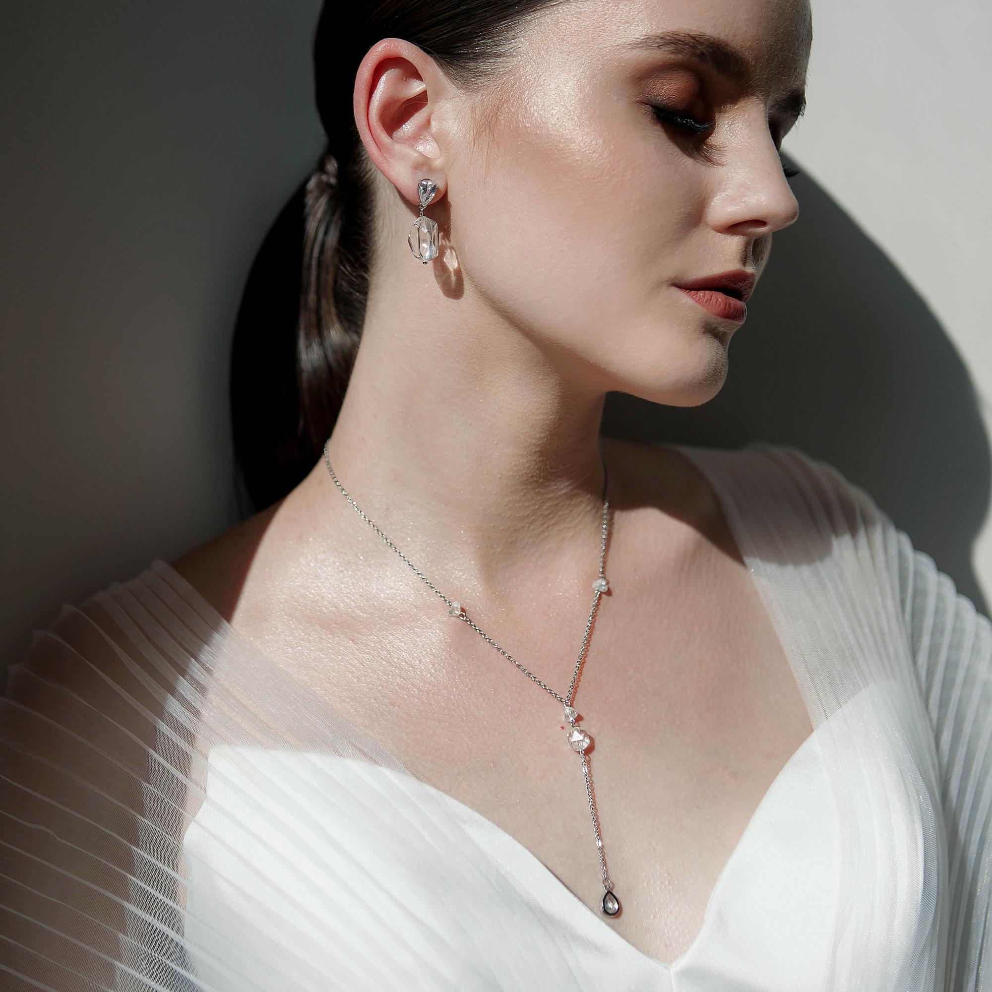 колье, колье с кварцем, цепь на шею, колье купить, колье спб, украшение на шею