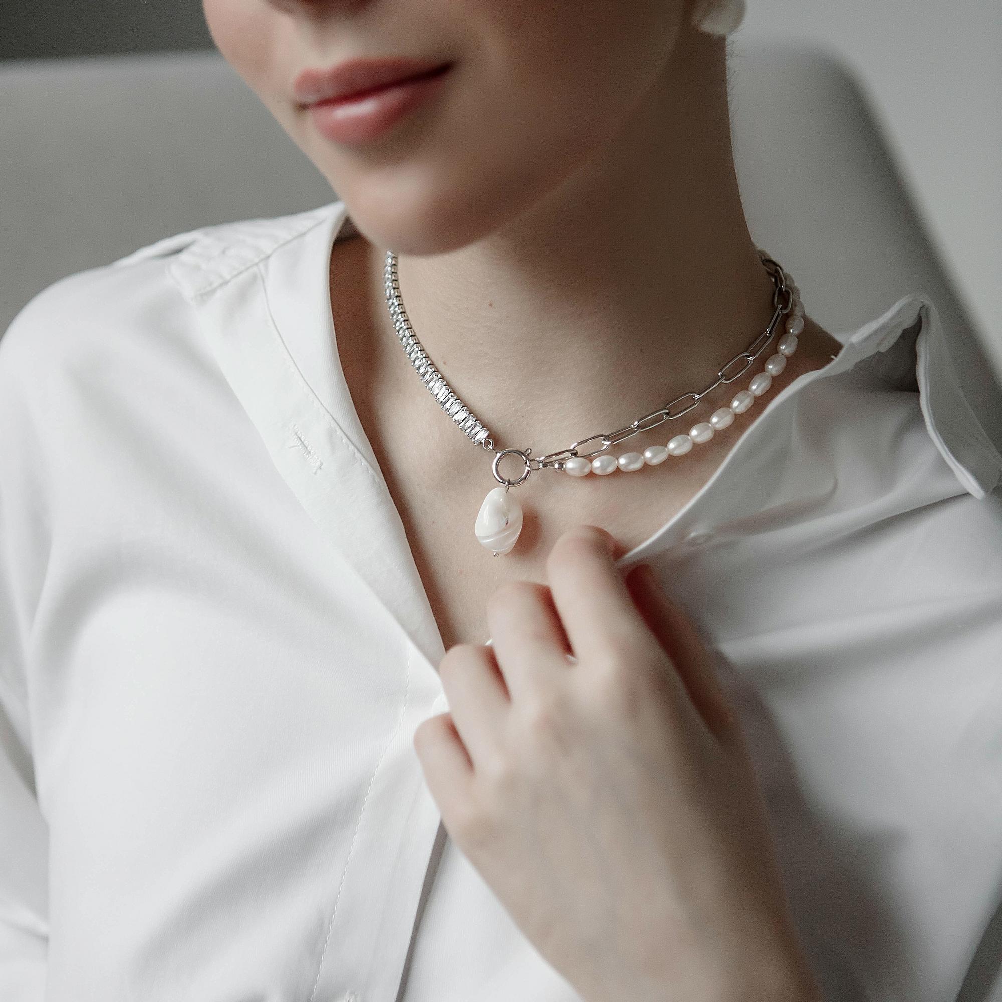 колье, колье с жемчугом, цепь на шею, колье купить, колье спб, украшение на шею, чокер