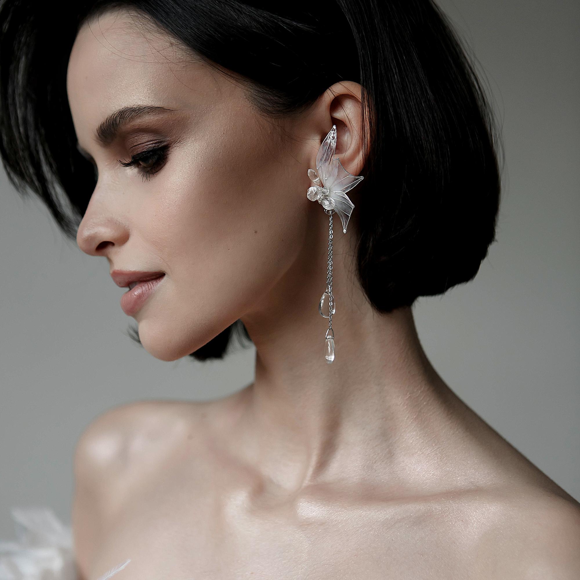 моносерьги, моносерьга, серьги для невесты, свадебные серьги, свадебные серьги спб, свадебный бижутерия, серьги для невесты купить