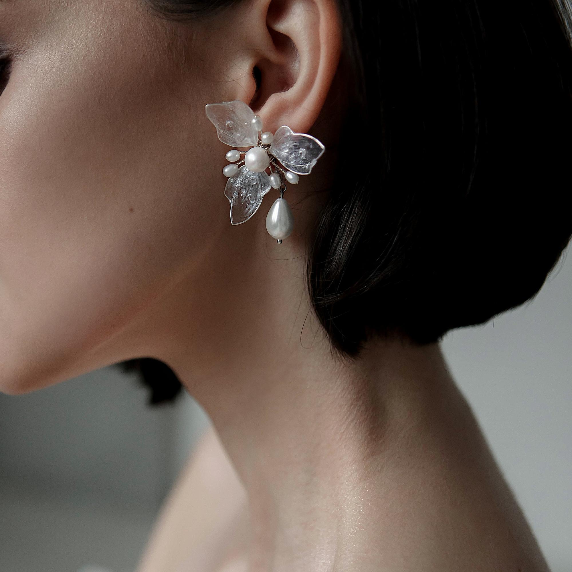 серьги цветы, серьги для невесты, свадебные серьги, свадебные серьги спб, свадебный бижутерия