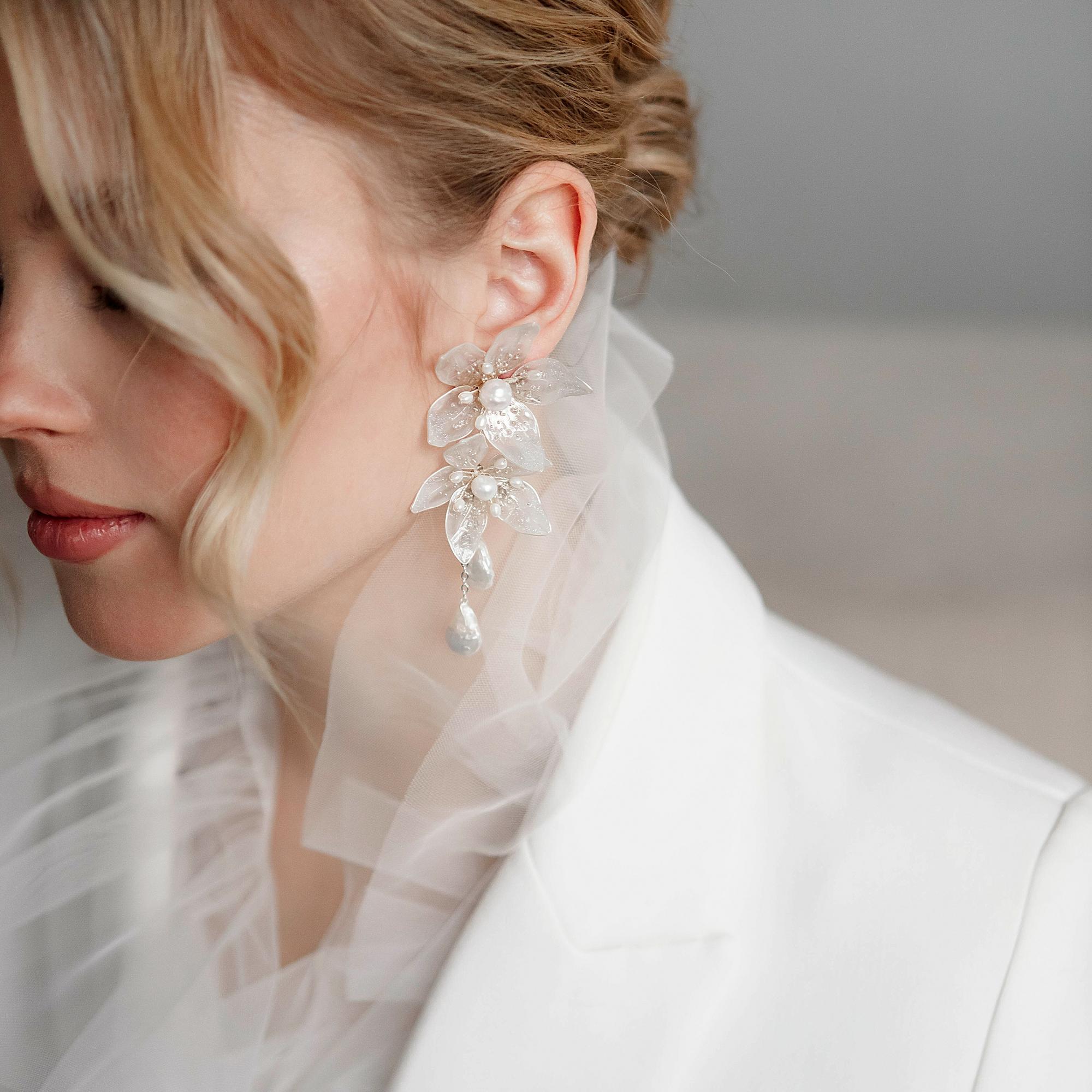 моносерьги, моносерьга, серьги для невесты, свадебные серьги, свадебные серьги спб, свадебный бижутерия, серьги для невесты купить
