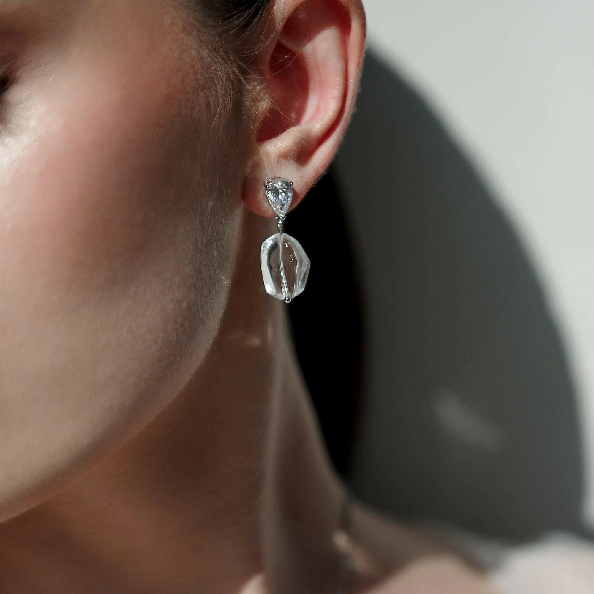 серьги с натуральными камнями, серьги с хрусталем купить, стильные серьги, повседневные серьги, серьги купить спб