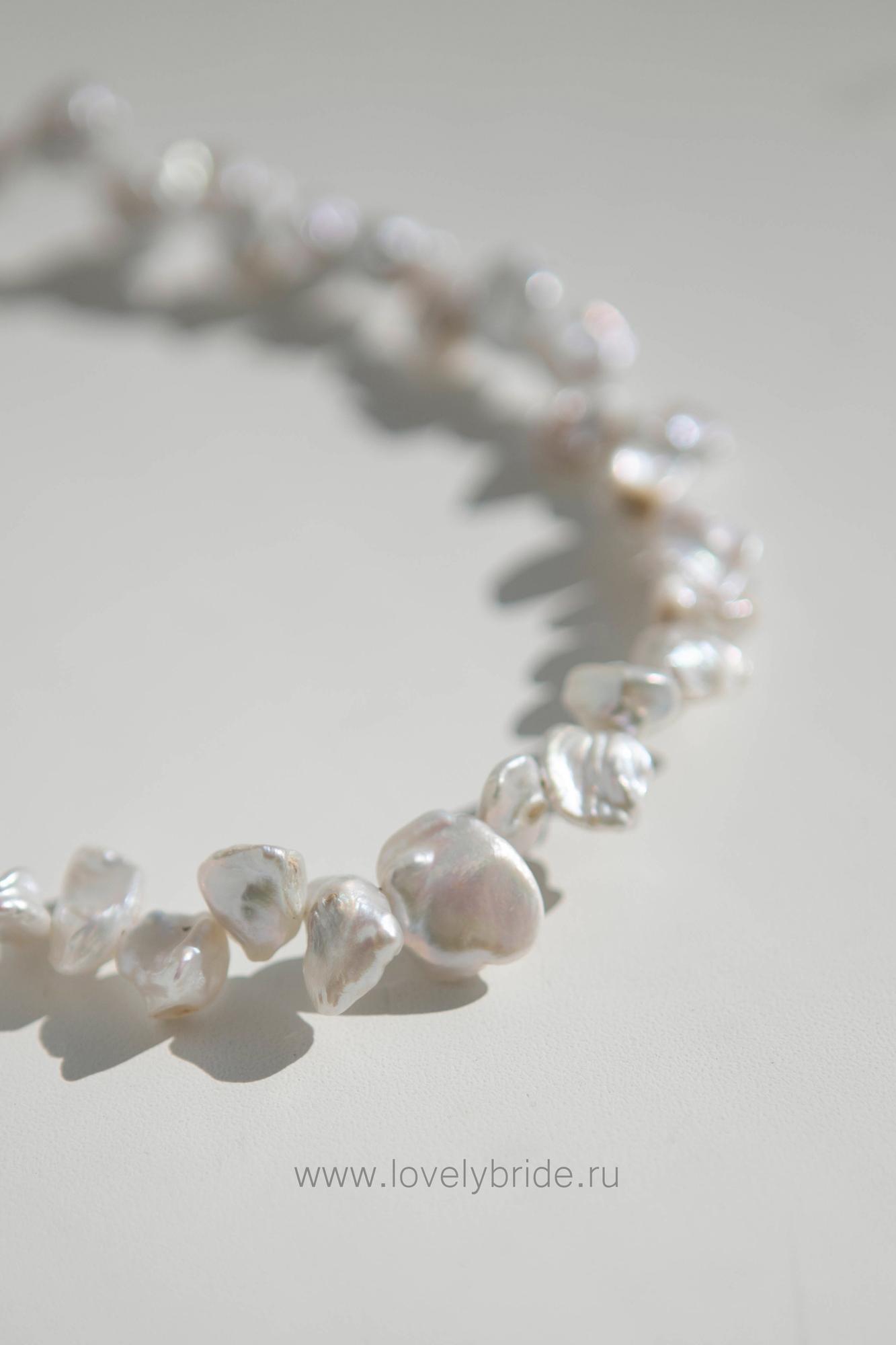колье из барочного жемчуга, колье с жемчугом, свадебное колье из жемчуга, колье свадебное купить, колье для невесты спб, свадебное украшение на шею, свадебные украшения для невест