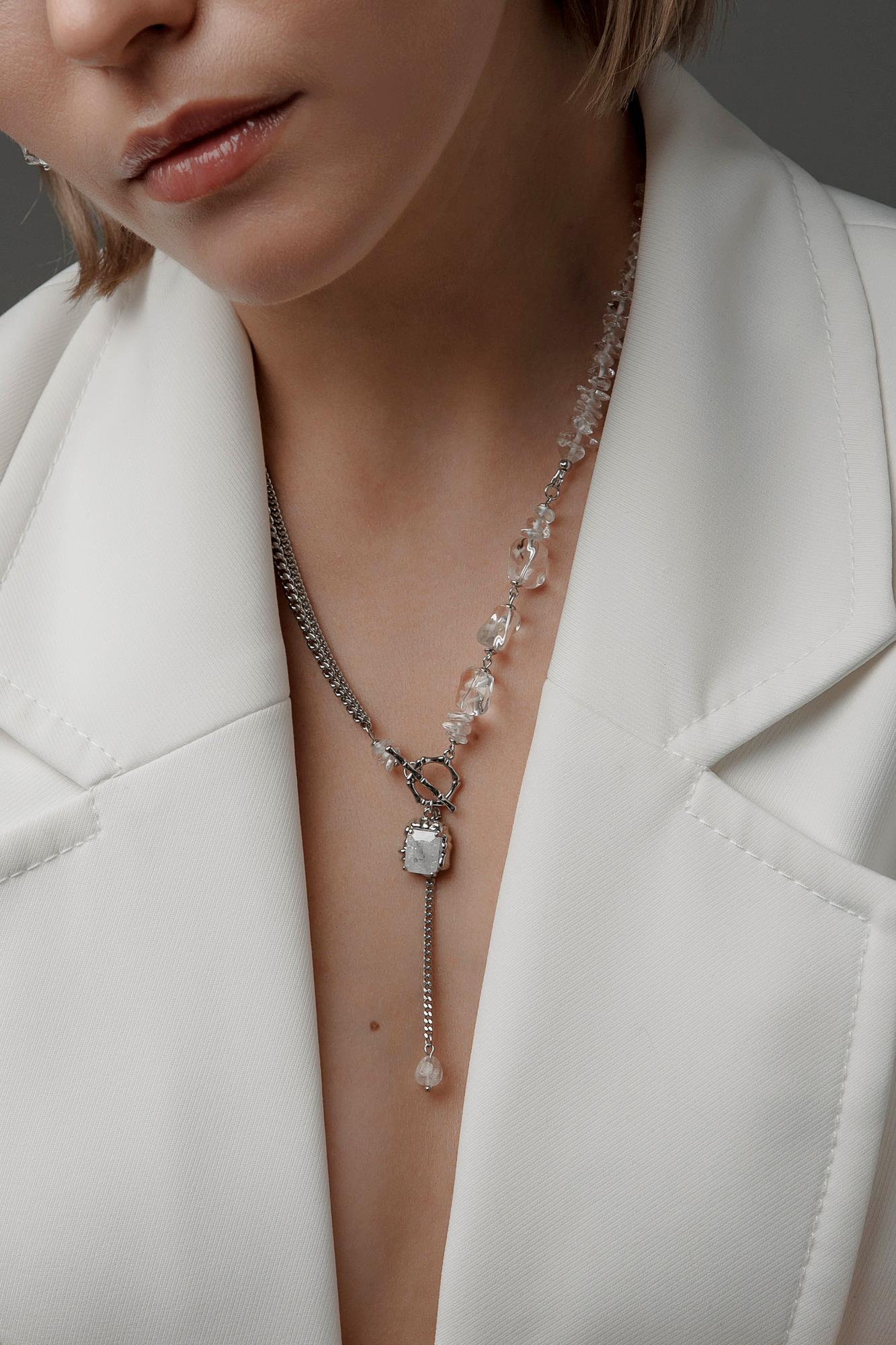 колье цепь, колье из горного хрусталя, колье купить, колье спб, украшение на шею, чокер