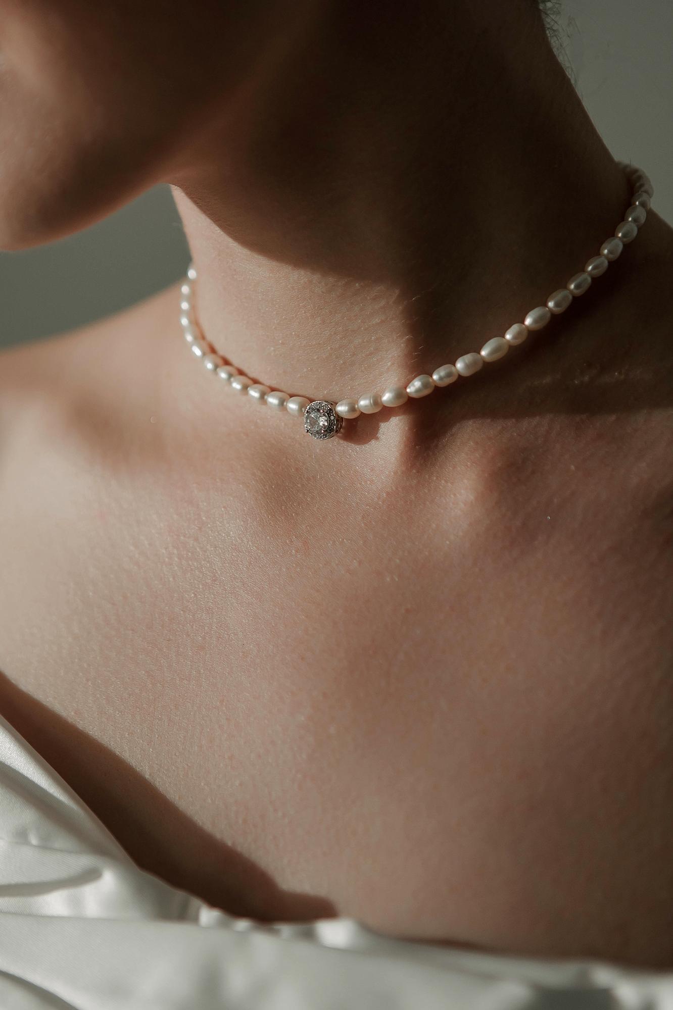 колье для невесты, свадебное колье из жемчуга, колье на свадьбу, колье для невесты купить, свадебные украшения на шею купить, чокер из жемчуга, ожерелье из жемчуга, украшения из натурального жемчуга