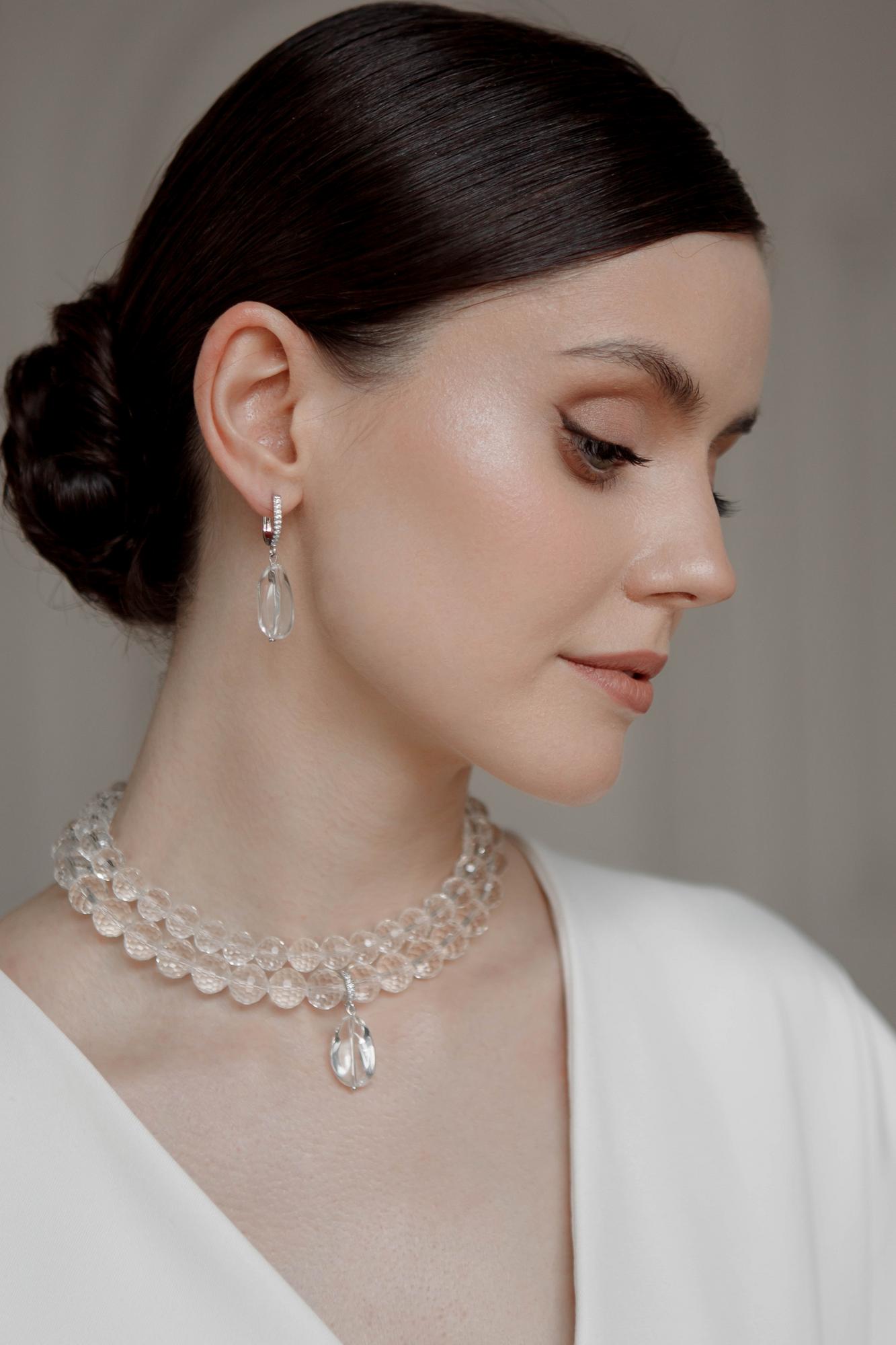 колье из хрусталя, чокер хрустальный, чокер из хрусталя, колье свадебное, свадебные украшения на шею, украшения для невест купить