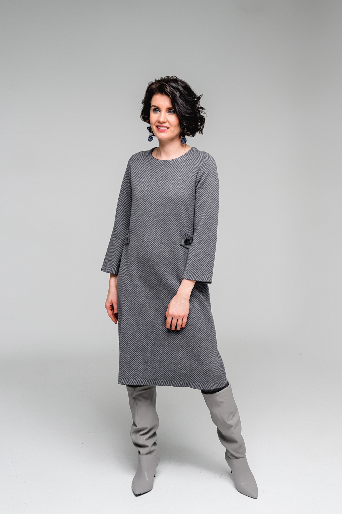 Платье принт елка трикотажное