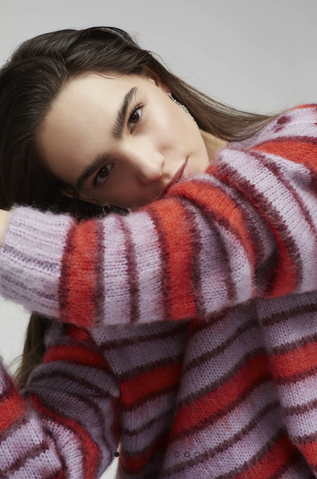 Джемпер в полоску сиреневый