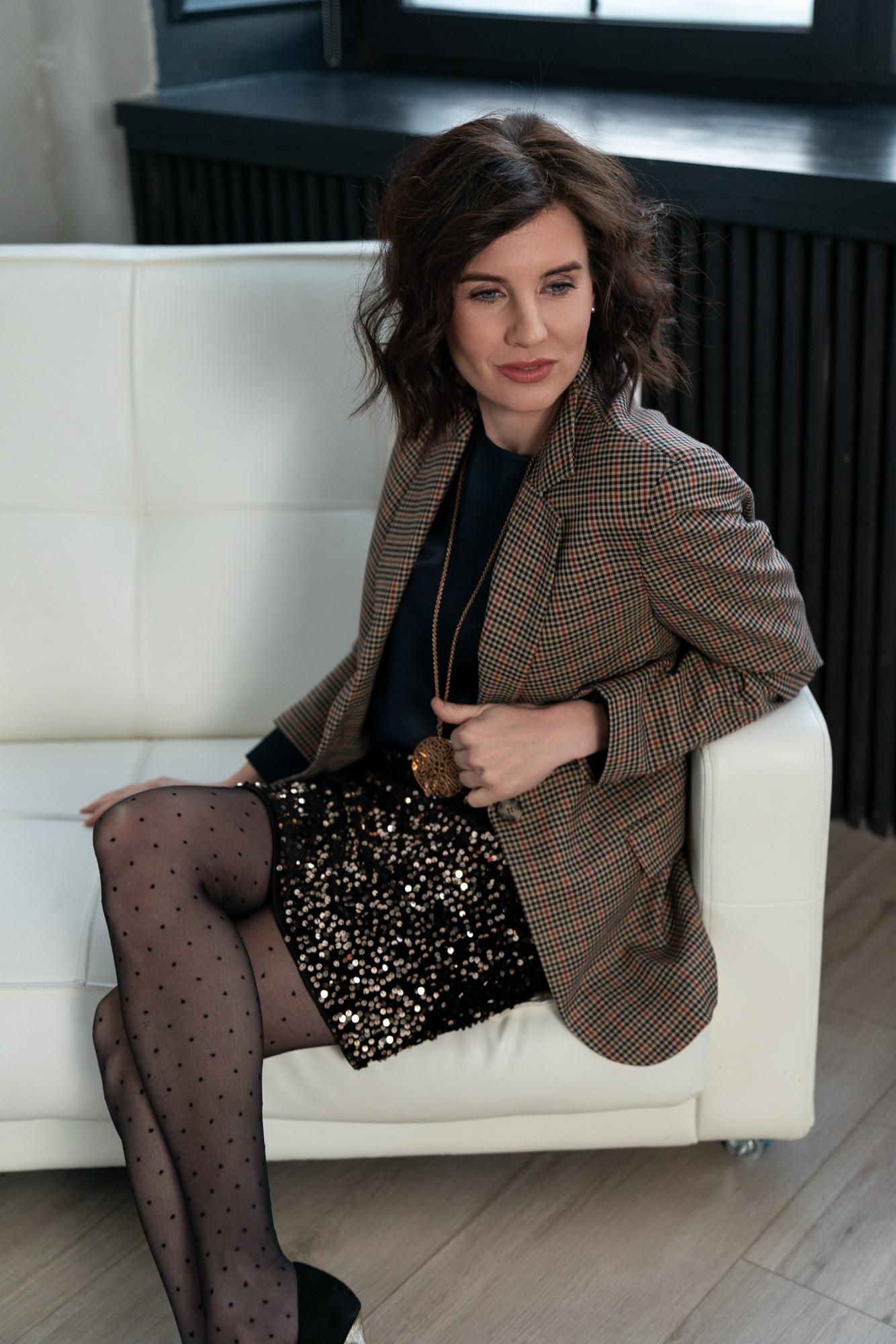 Юбка бархатная пайетки