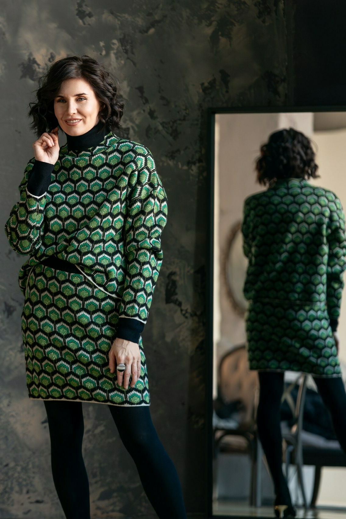 Юбка принт чешуя