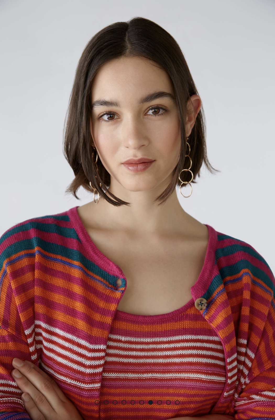 Кардиган в полоску лен