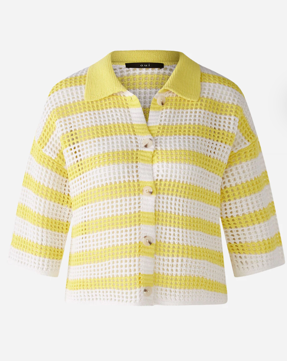 Кардиган сетка в полоску