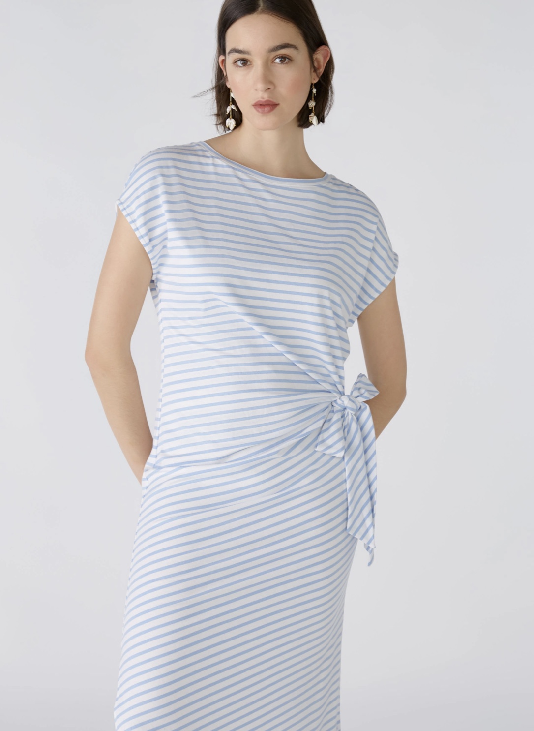 Платье трикотажное в полоску