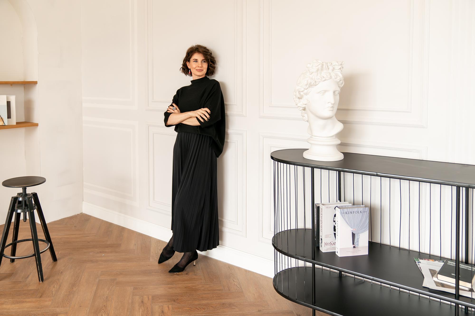 Юбка плиссе черная