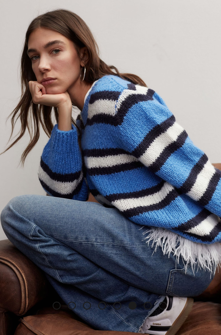 Джемпер в полоску Oui синий