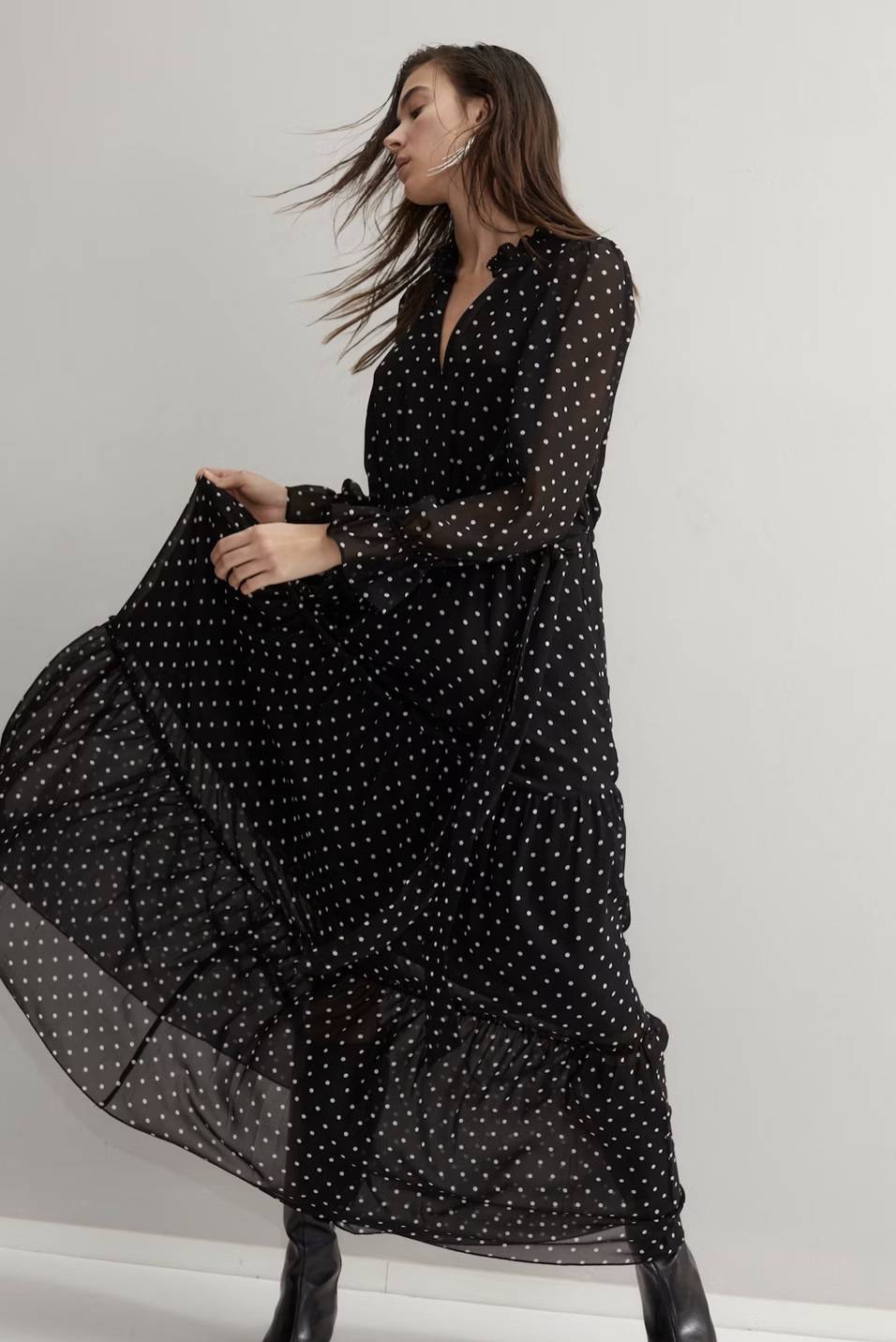 Платье принт горошек