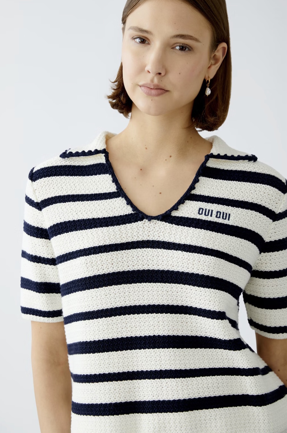 Джемпер поло вязанный