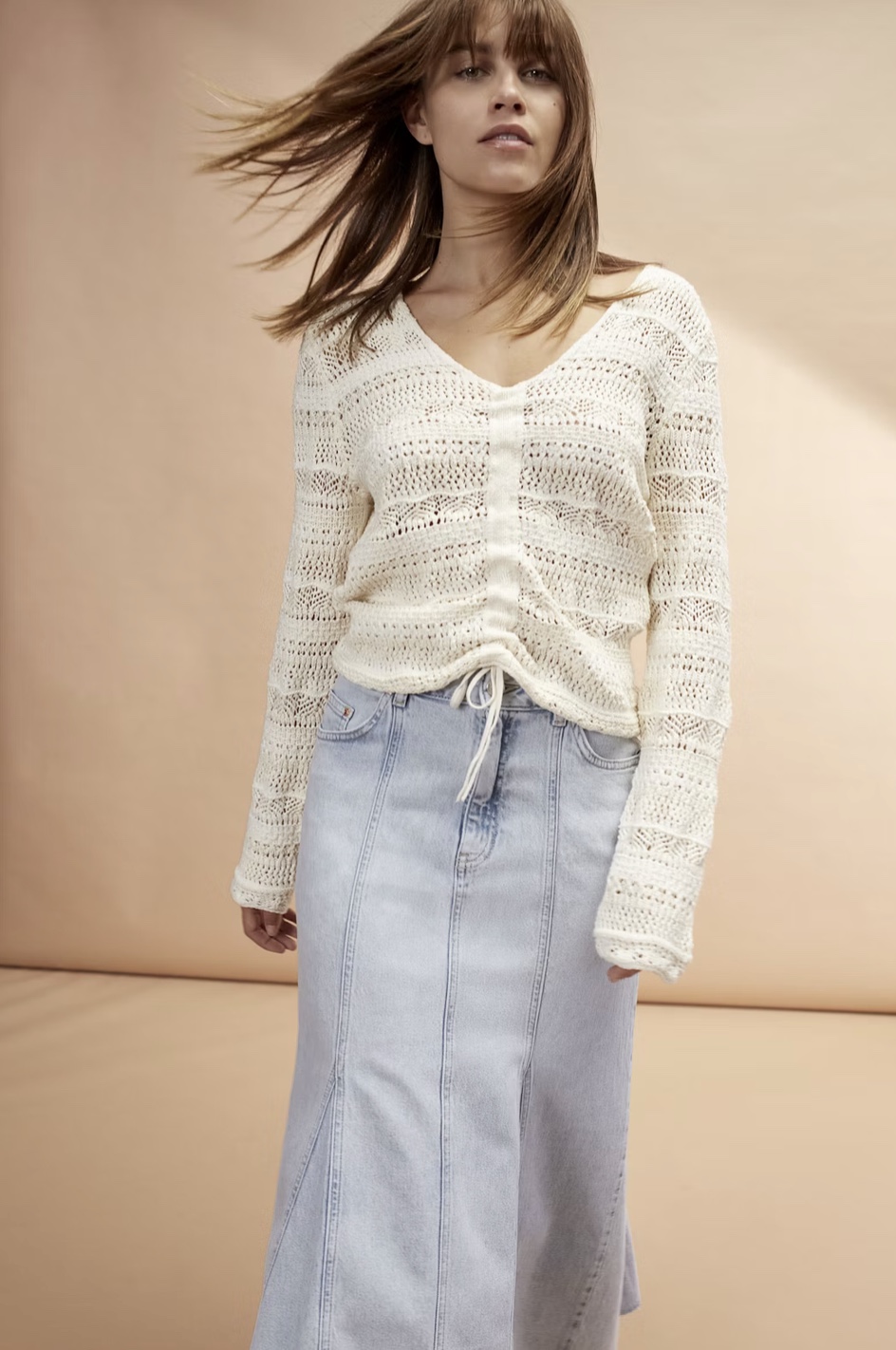 Джинсовая юбка годе