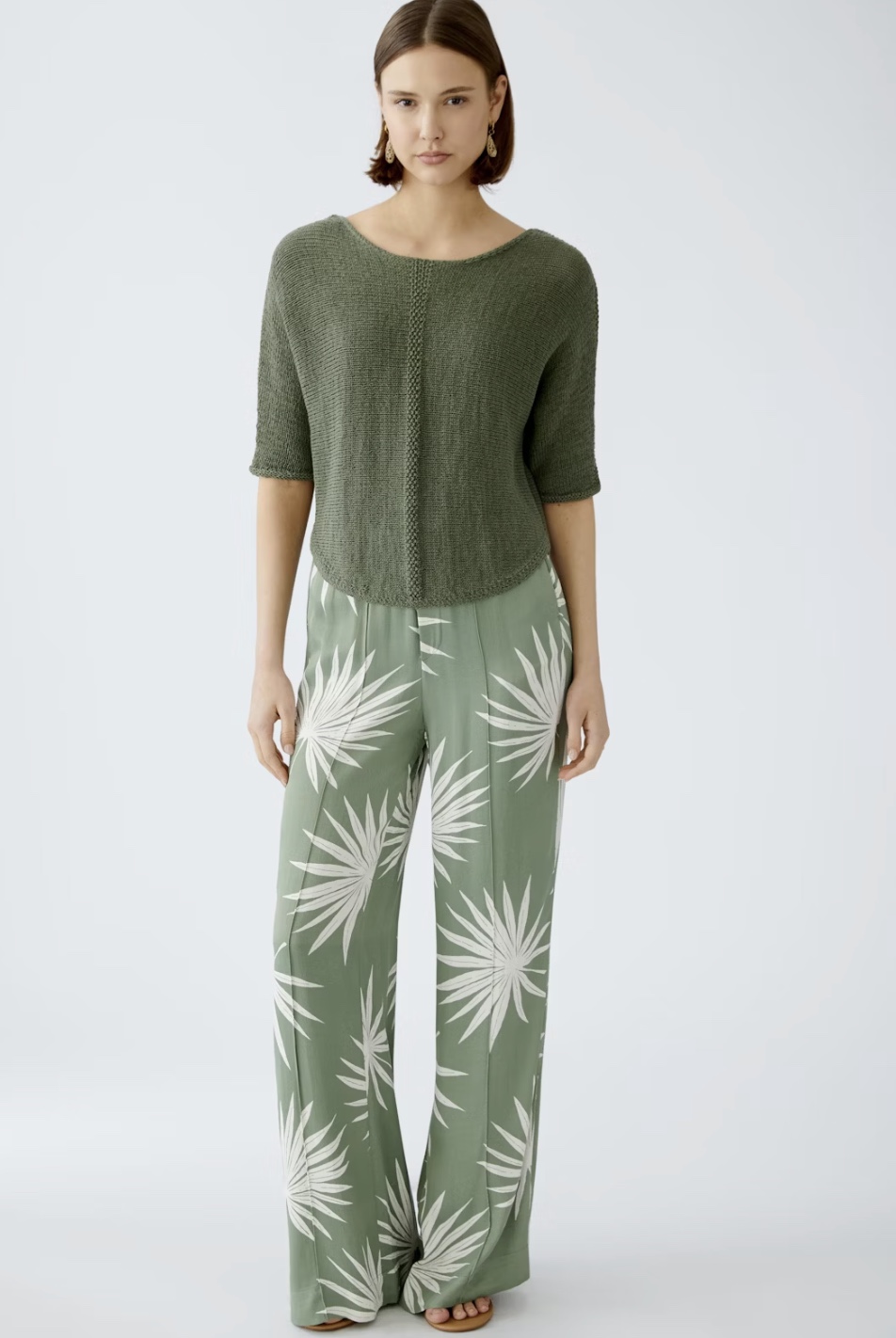 Брюки олива цветы