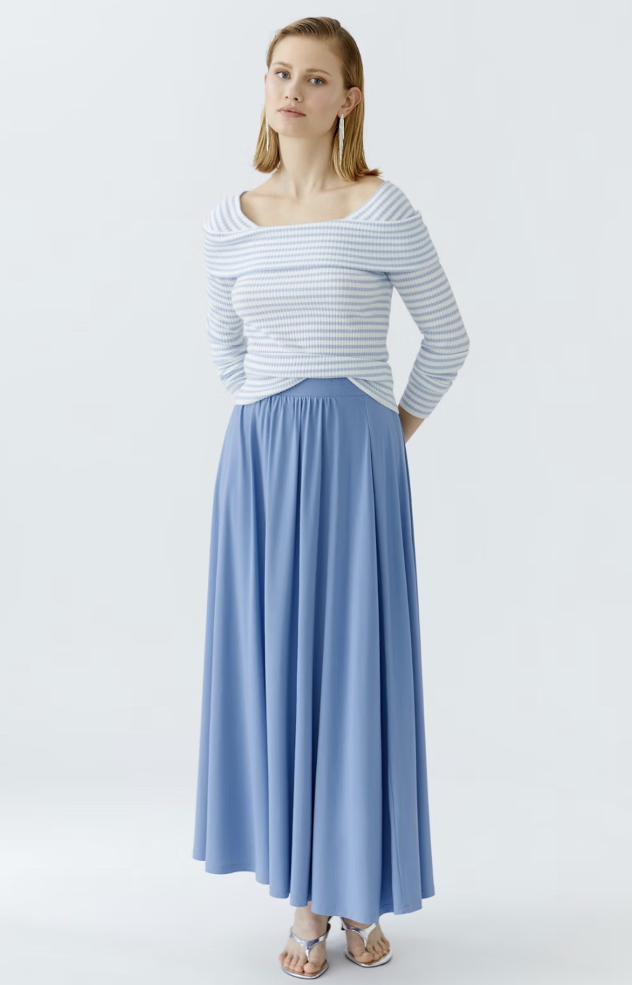 Юбка макси голубая