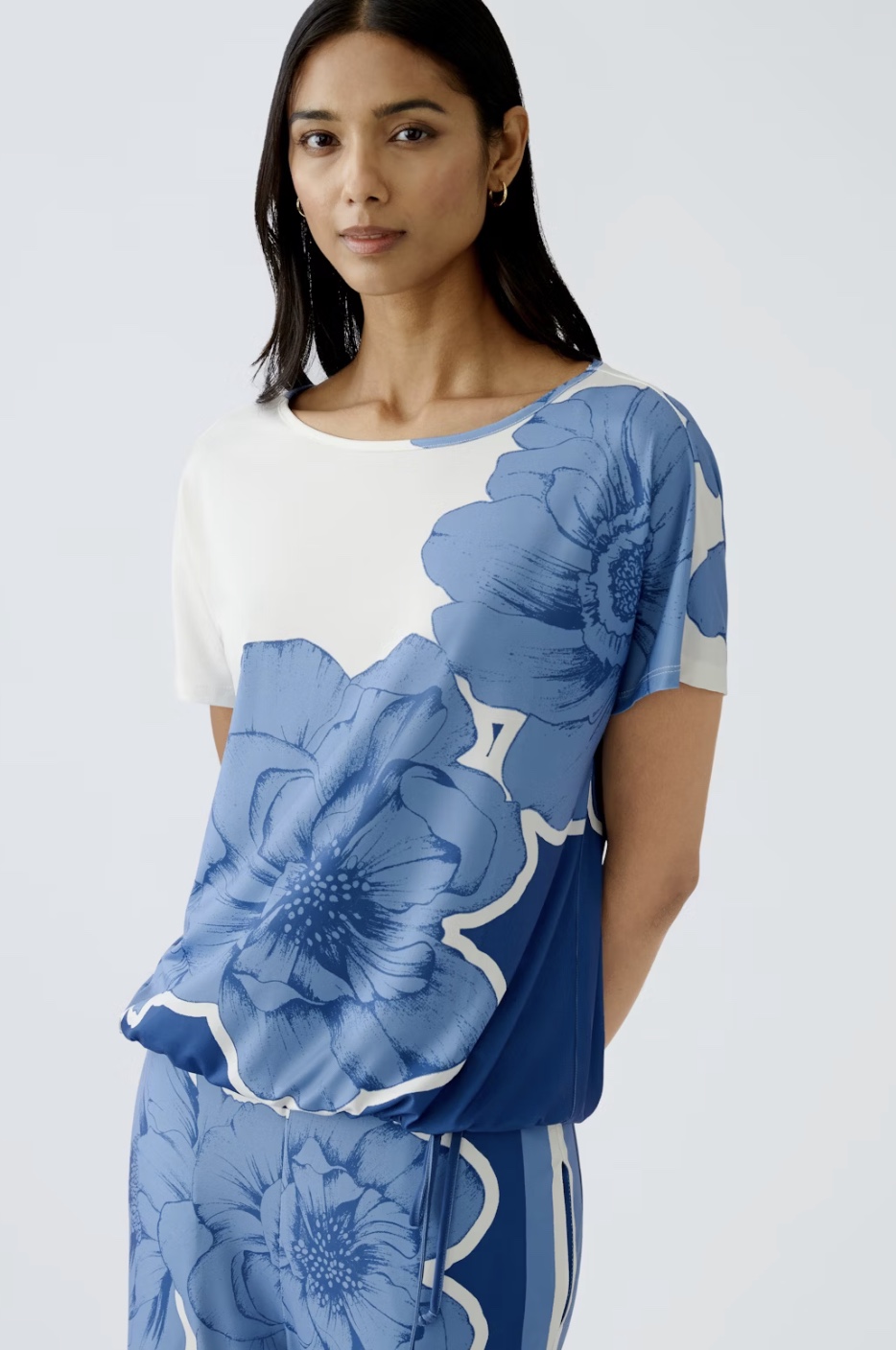 Блуза синие цветы