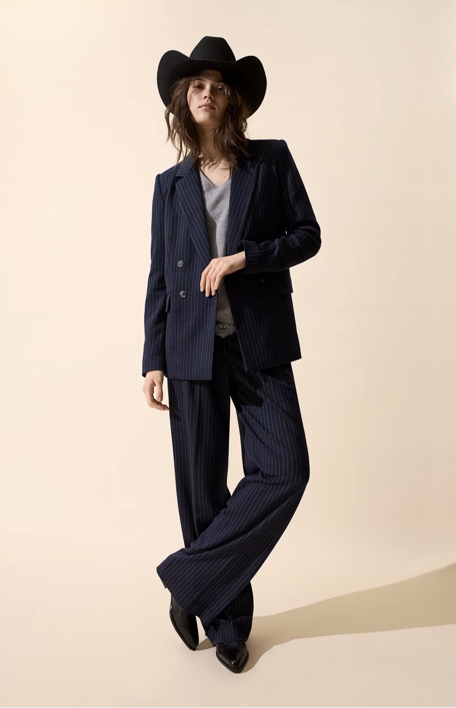 Брюки синие в полоску