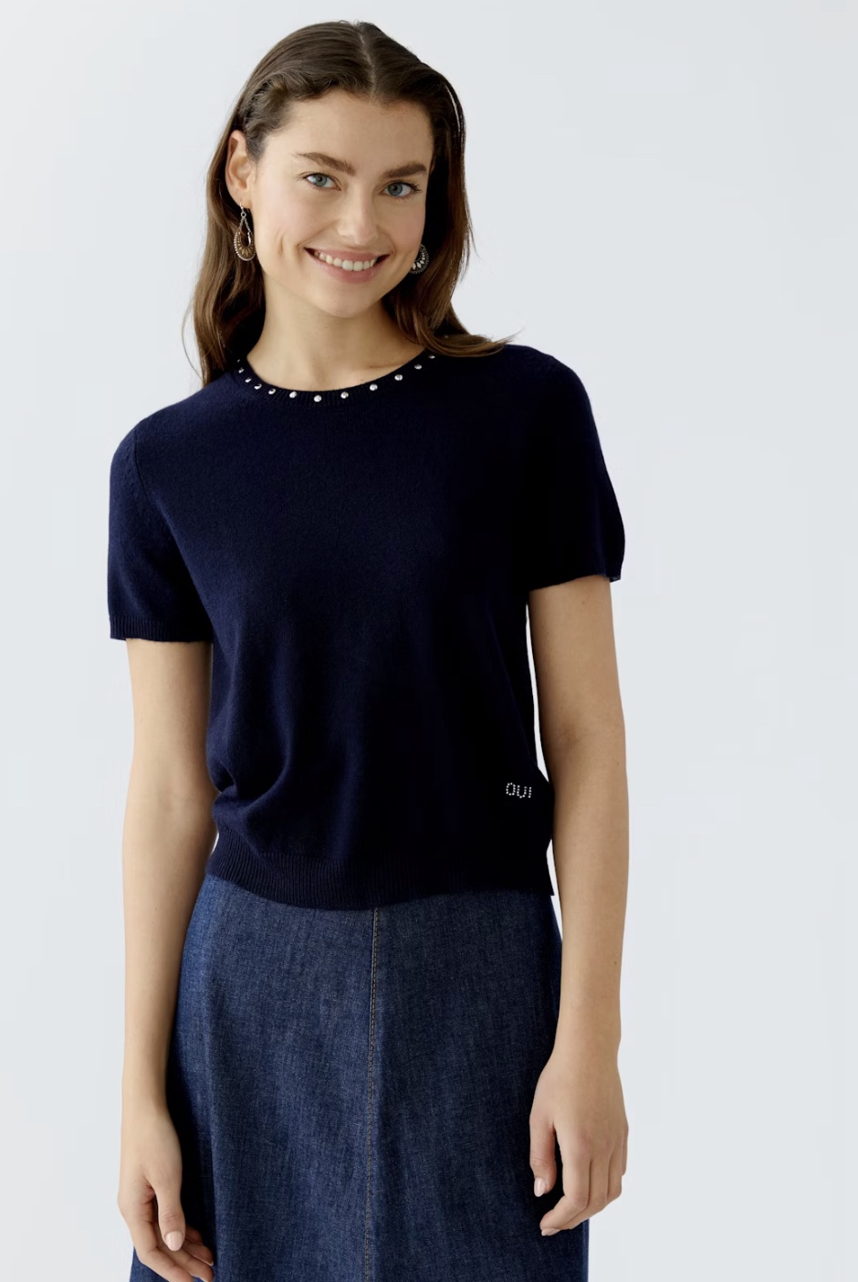 Джемпер синий короткий рукав