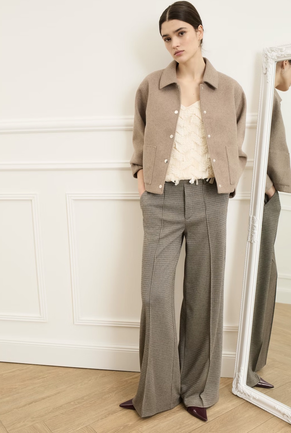 Брюки принт "гусинная лапка"