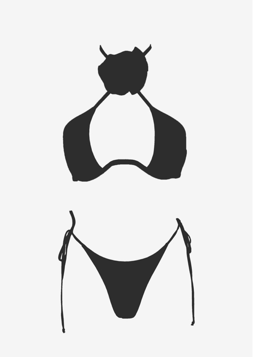 Black Flower Swimsuit