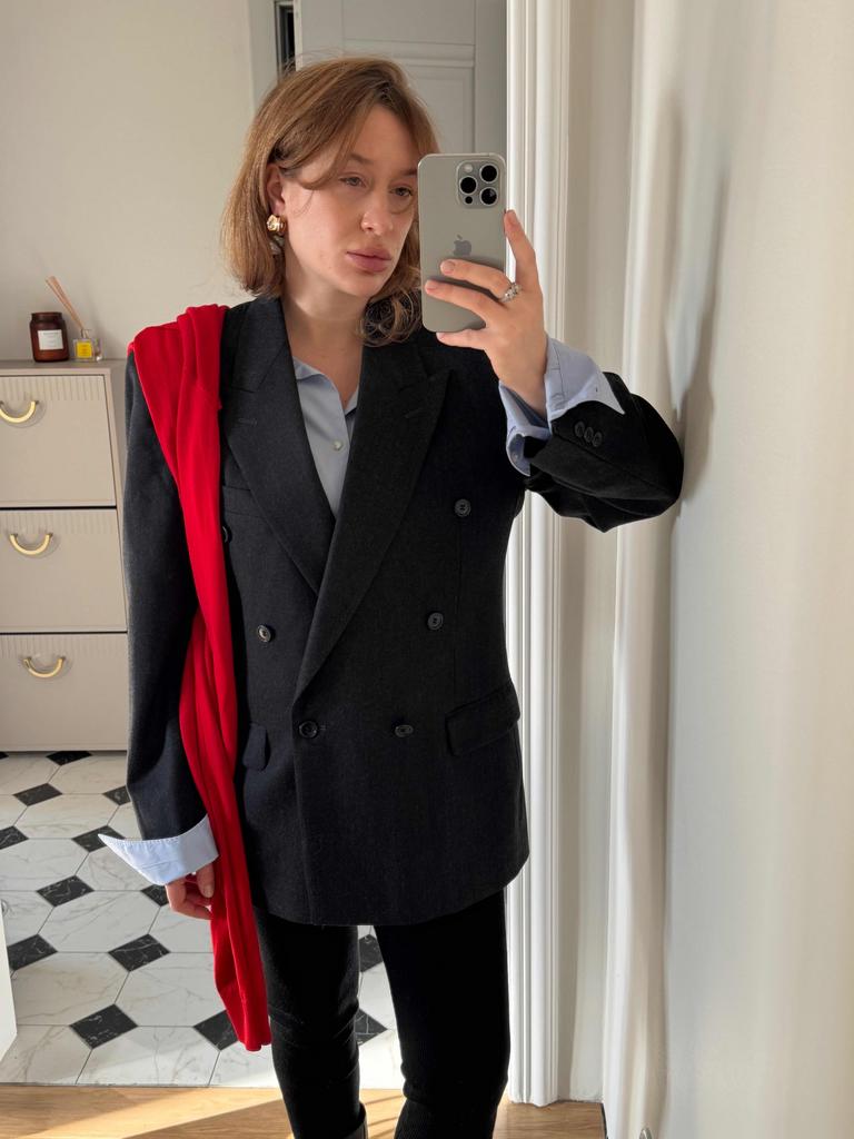 Двубортный шерстяной пиджак