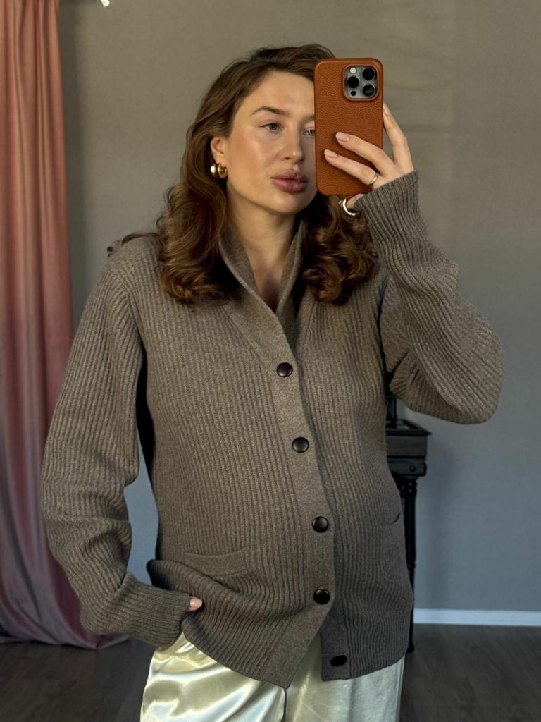 Кардиган из кашемира плотной вязки