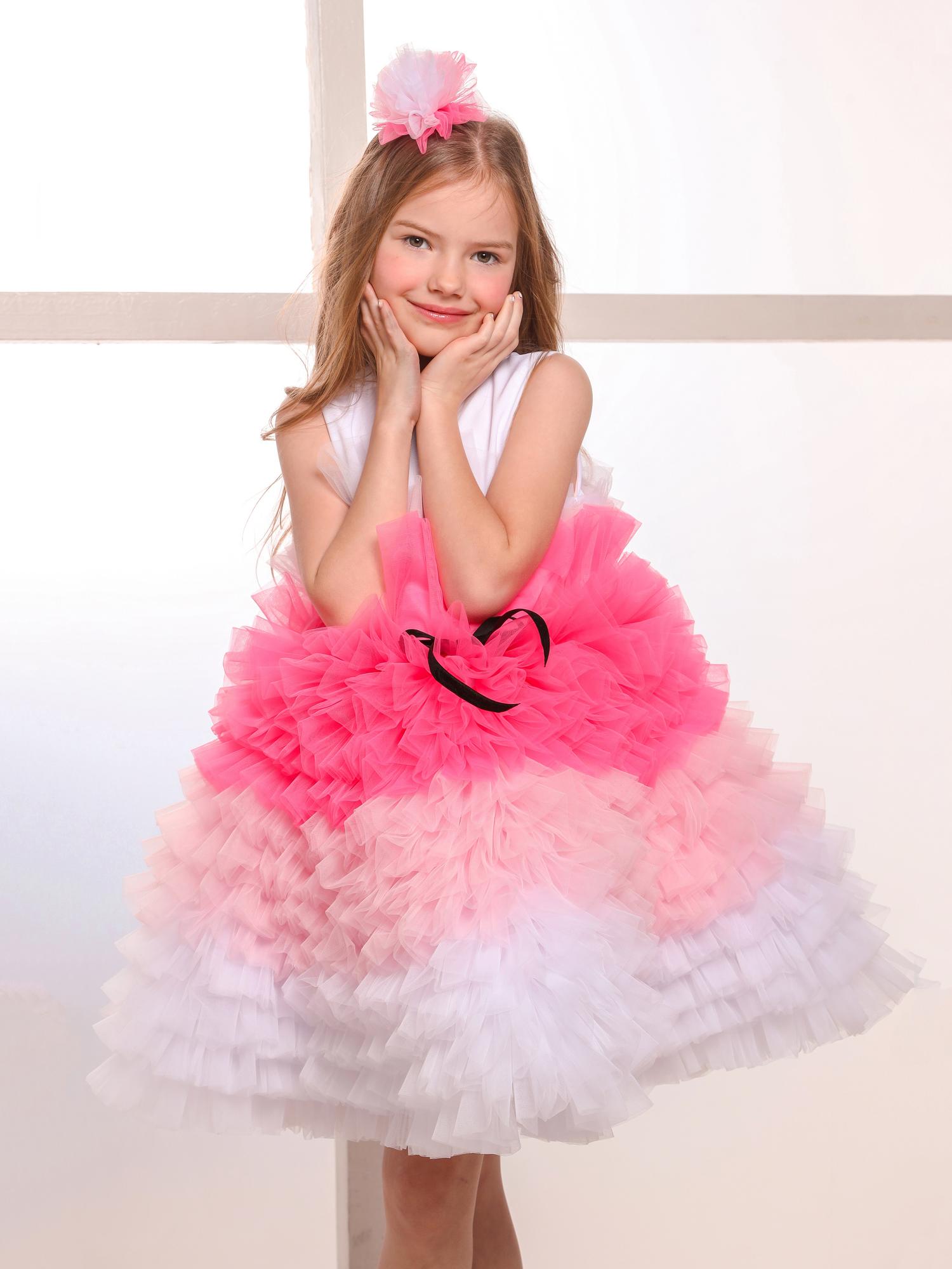 Платье "Peony" White-Pink