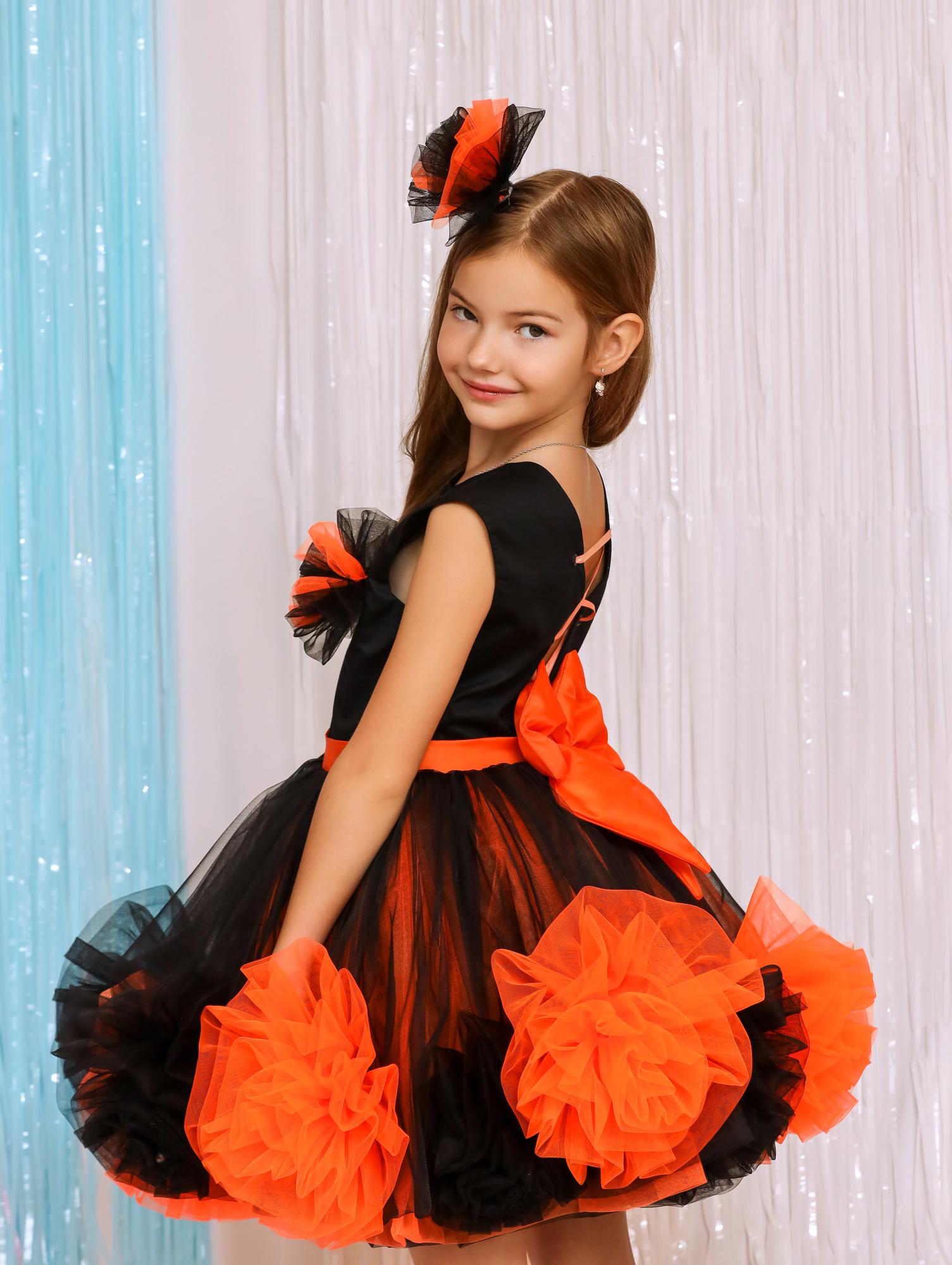 Платье "Snowflake" Black-Orange