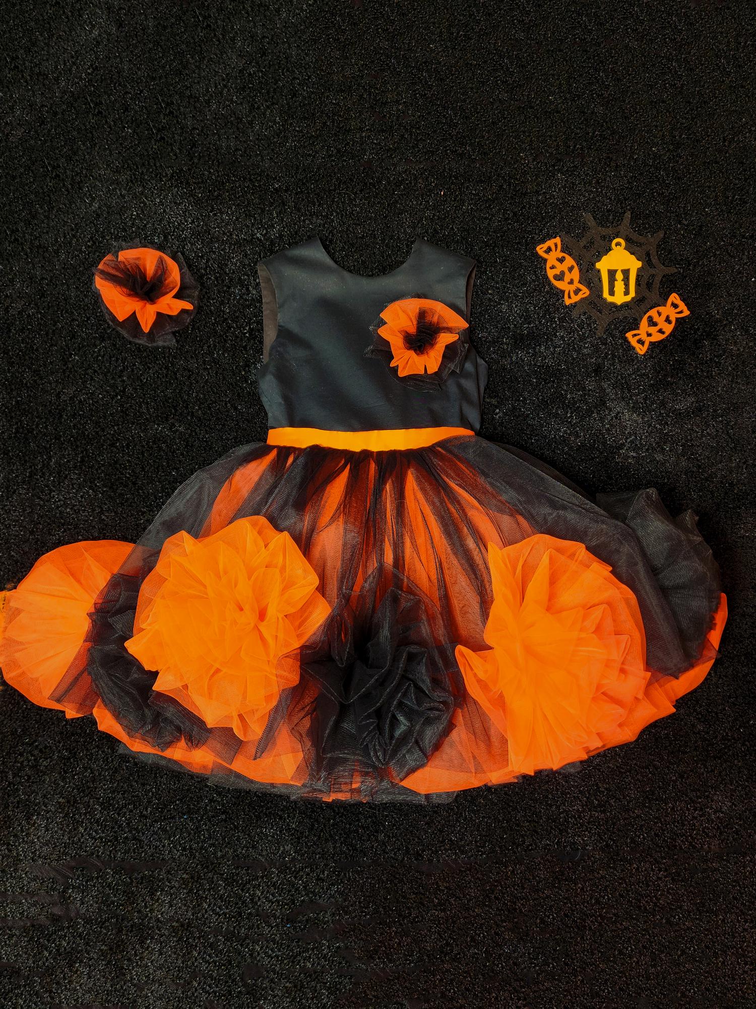 Платье "Snowflake" Black-Orange