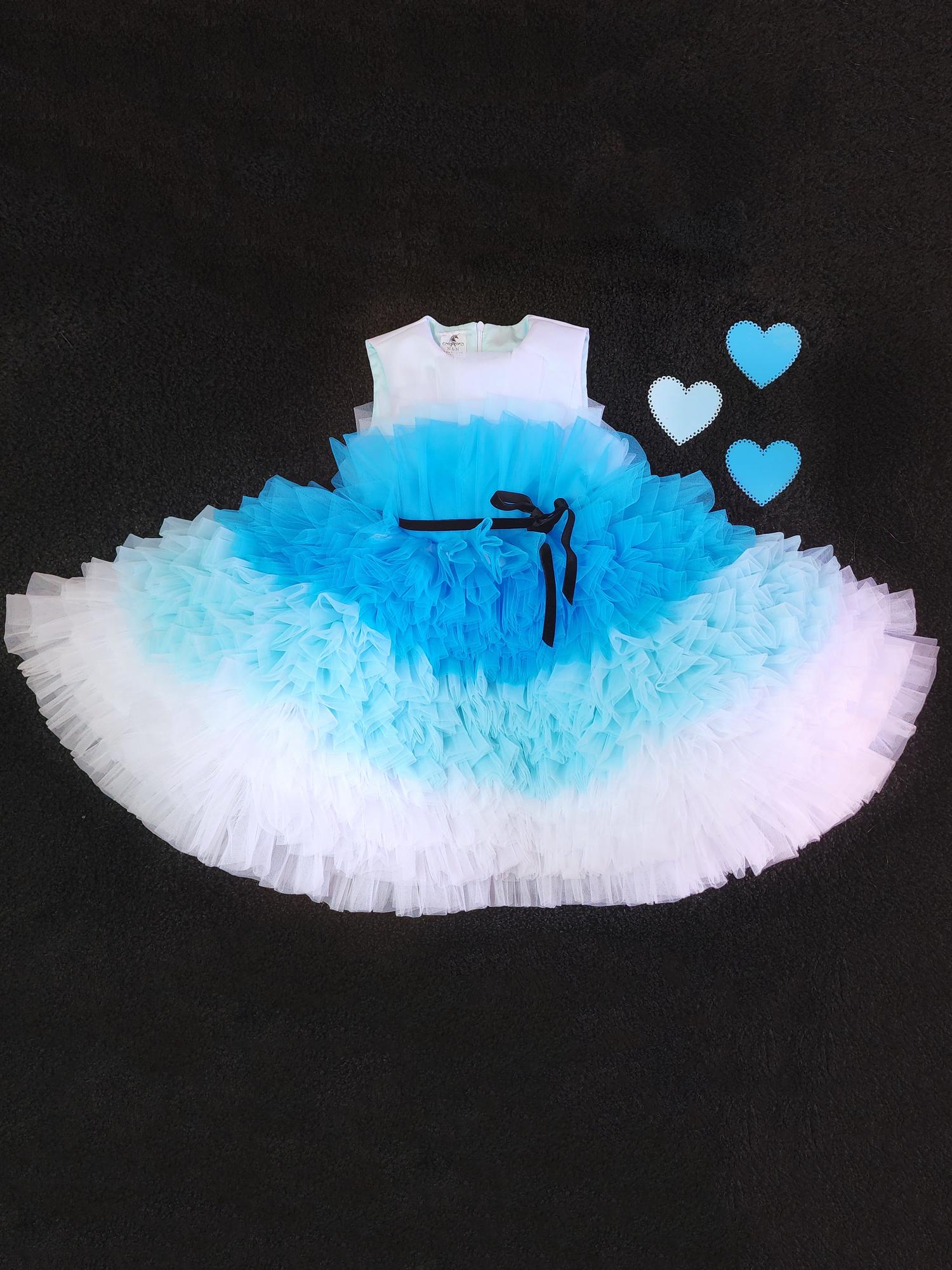 Платье "Peony" White-Blue