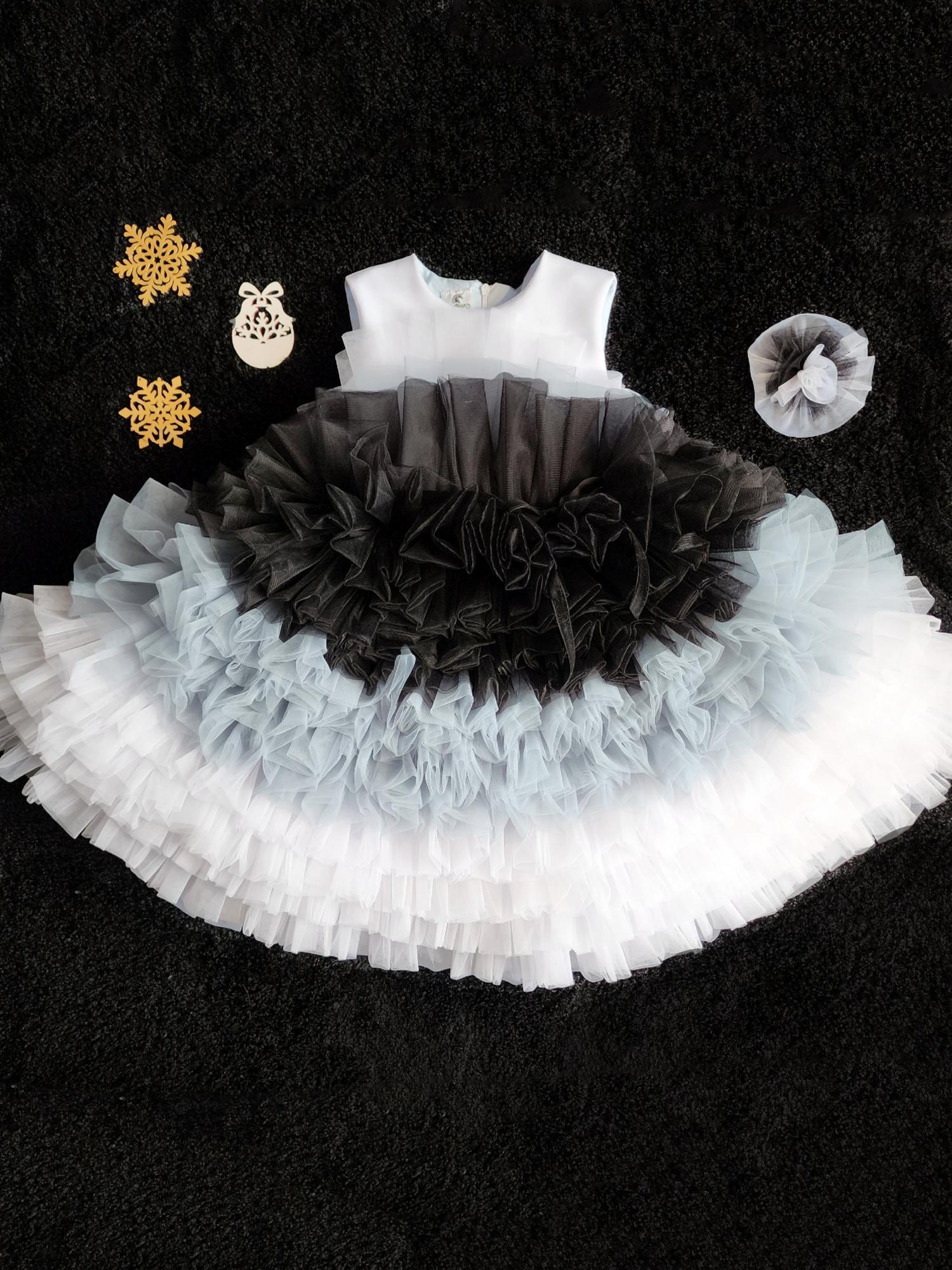 Платье "Peony" White-Black