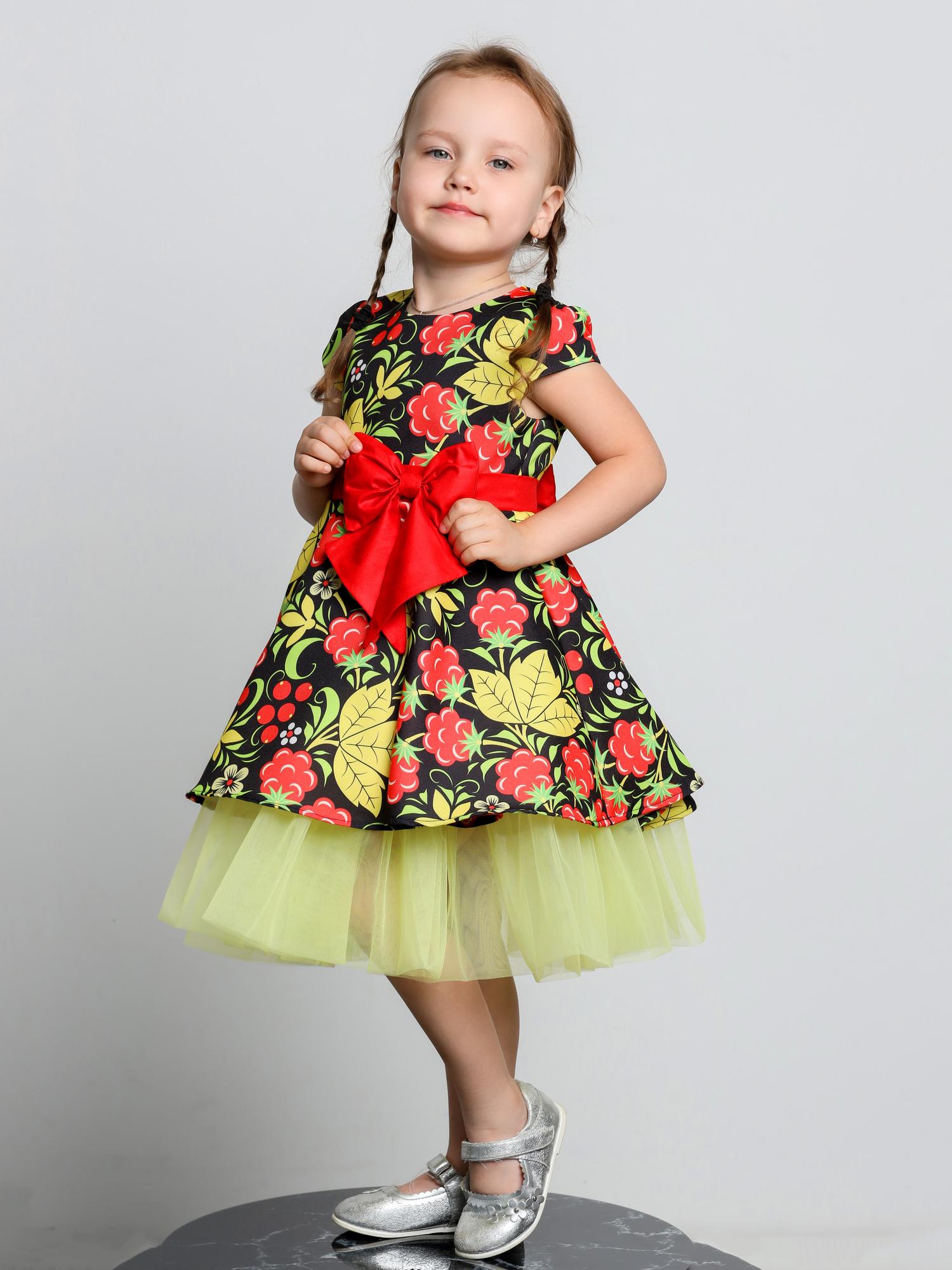 Платье "Flower" Ягодная Хохлома