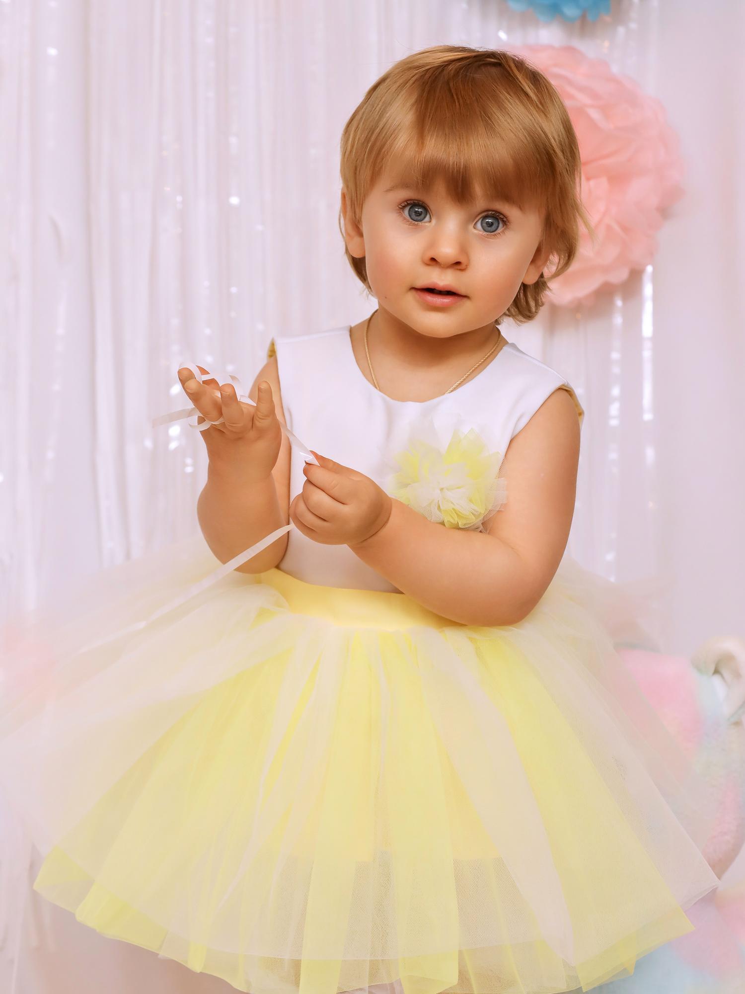 Платье "Ballerina" White-Yellow