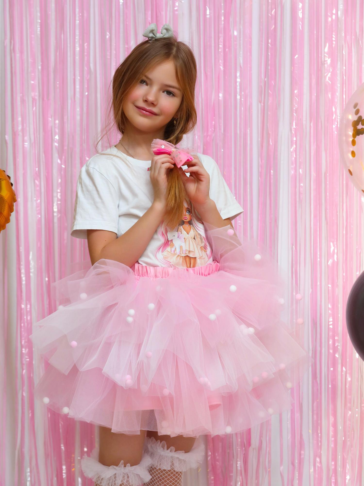 Юбка "Grape" Pink-White