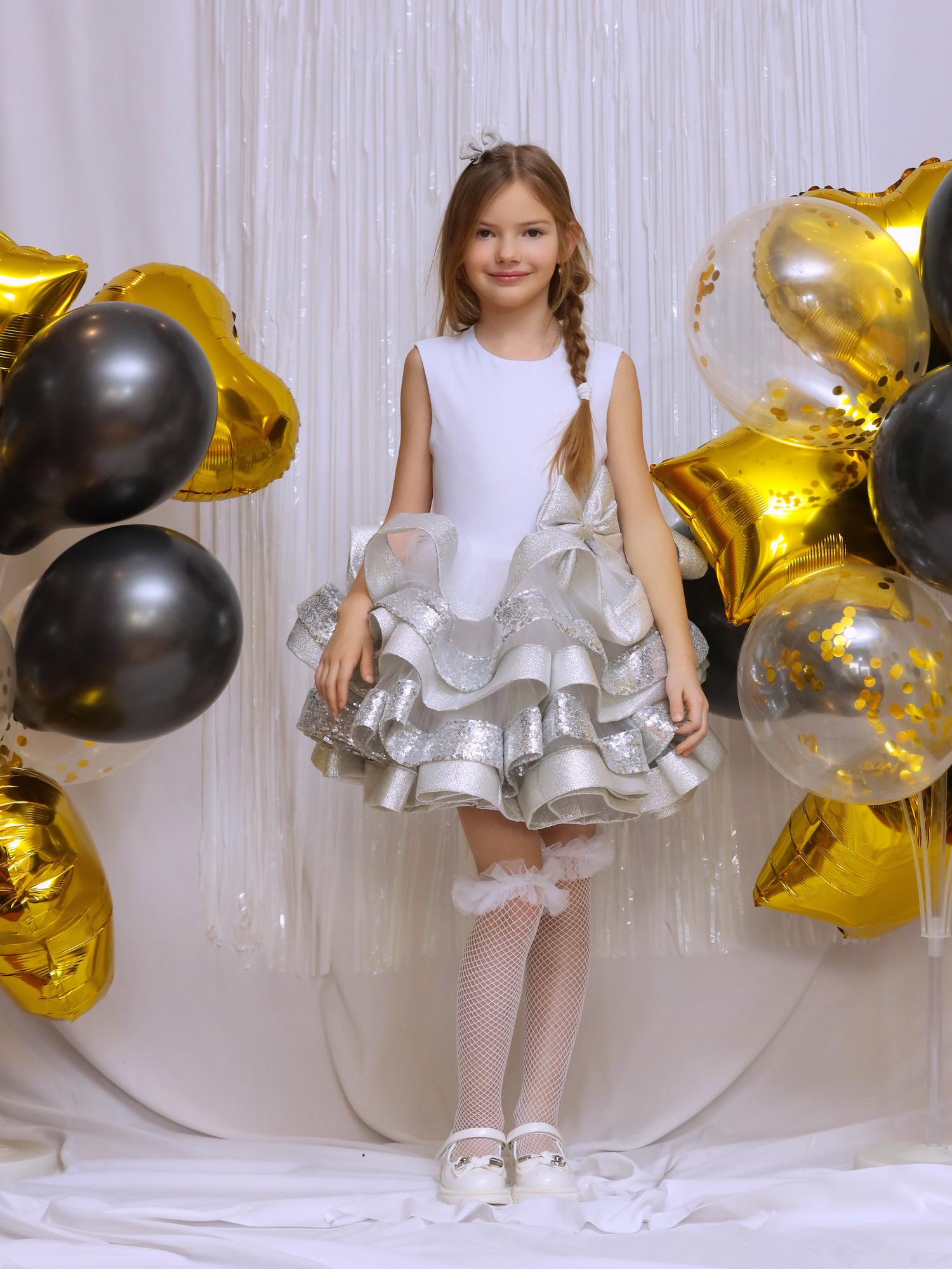 Платье "Ribbon" White-Silver