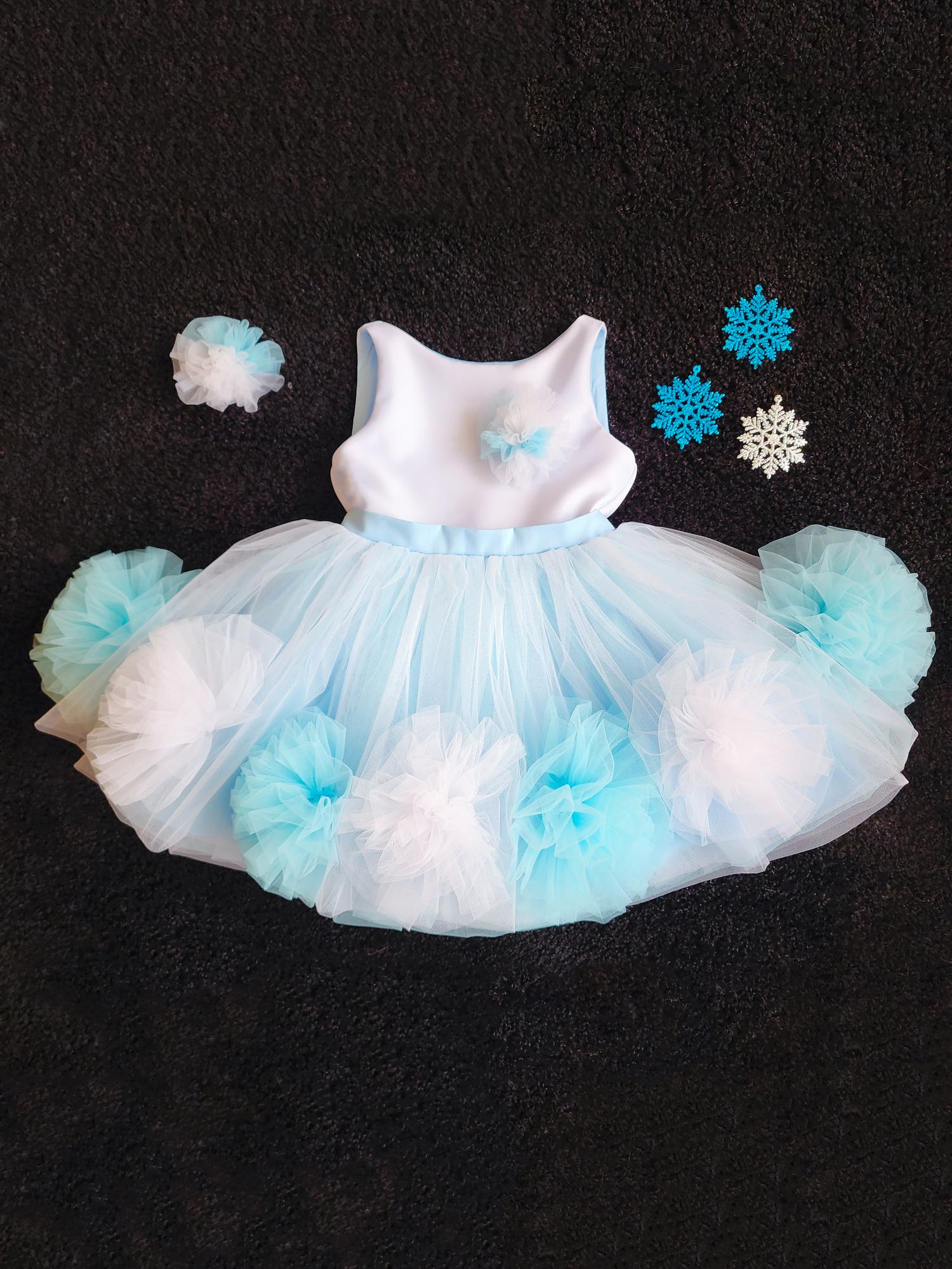 Платье "Snowflake" White-Blue