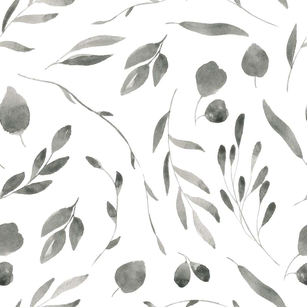 Leaves grey образец ткани