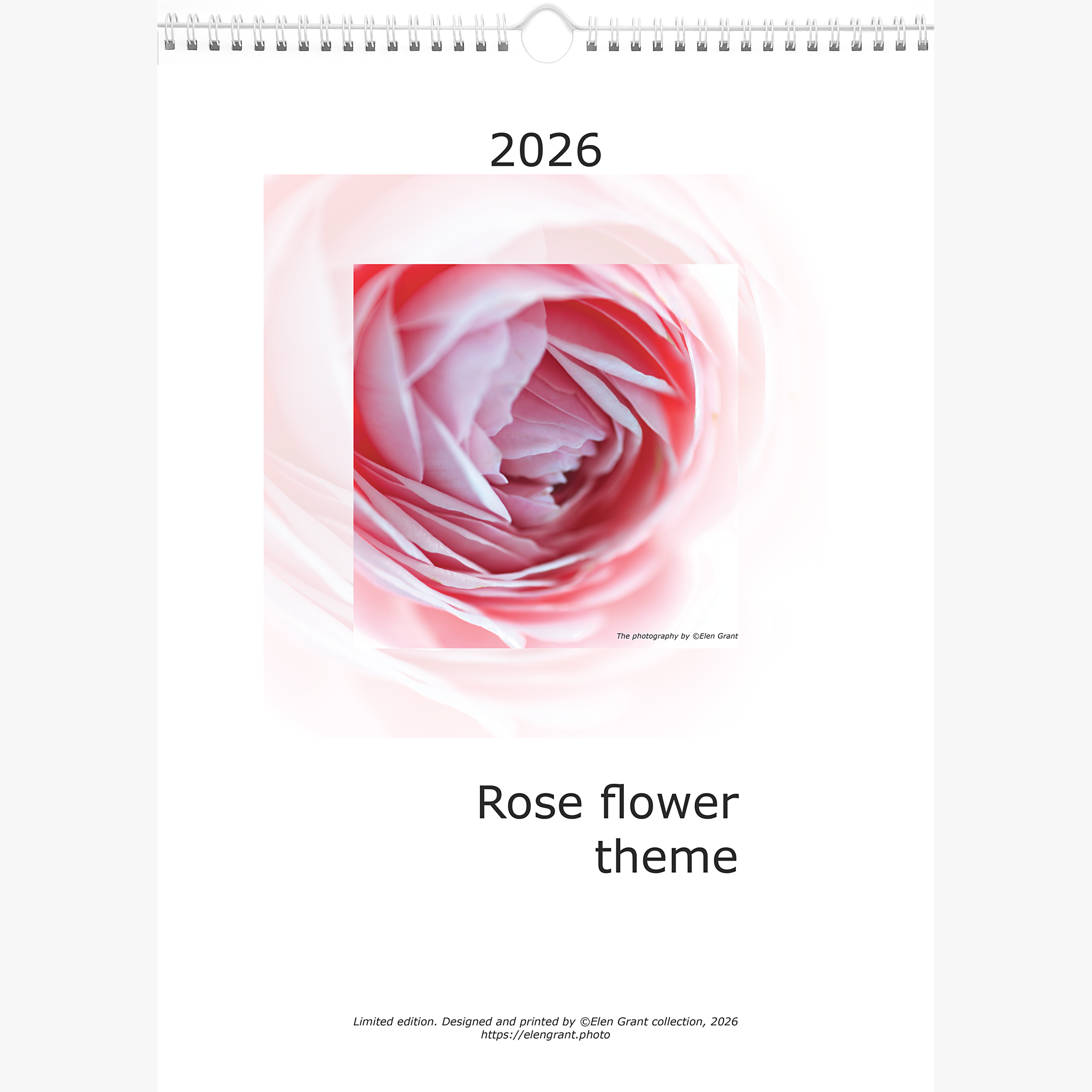 Calendar "Rose flower theme"    30x42cm